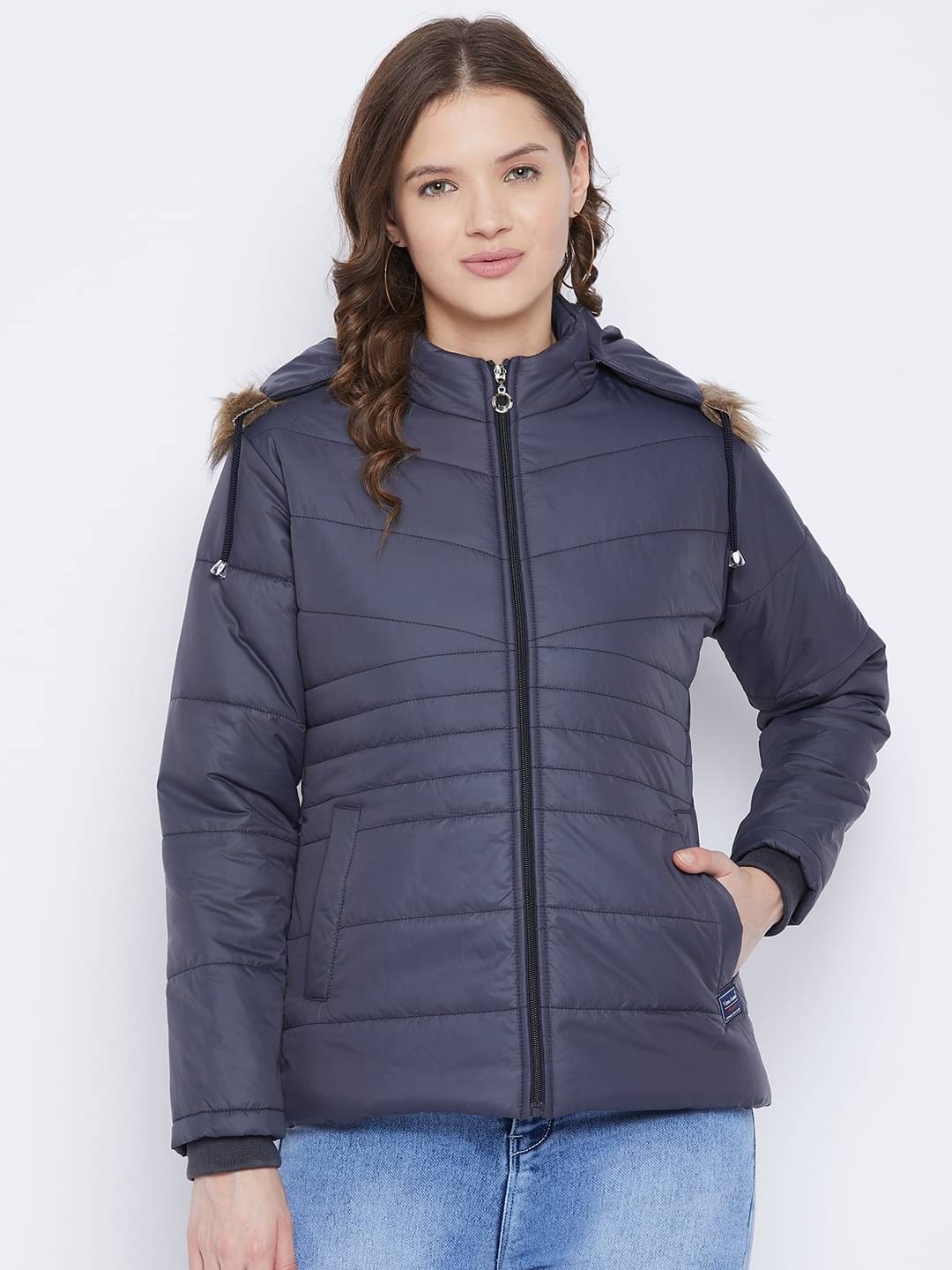 VERO MODERNO - Polyester Navy Puffer VERO MODERNO - Polyester Navy Puffer