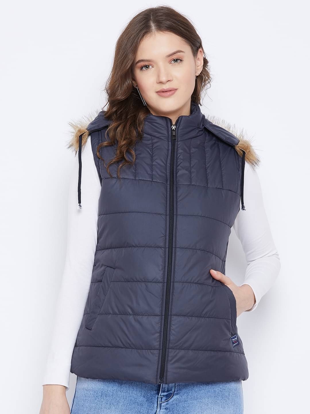 VERO MODERNO - Polyester Navy Puffer VERO MODERNO - Polyester Navy Puffer