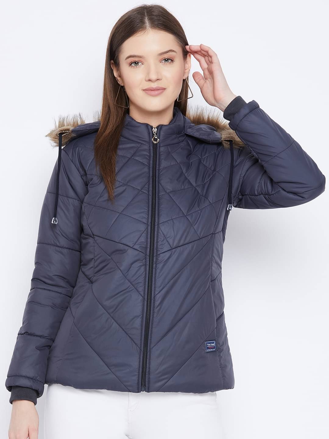 VERO MODERNO - Polyester Navy Quilted/Padded Jackets VERO MODERNO - Polyester Navy Quilted/Padded Jackets