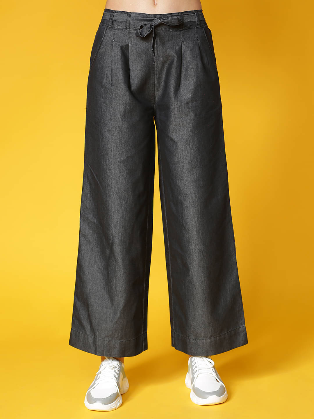     			novio Black Denim Wide leg Women's Palazzos ( Pack of 1 )