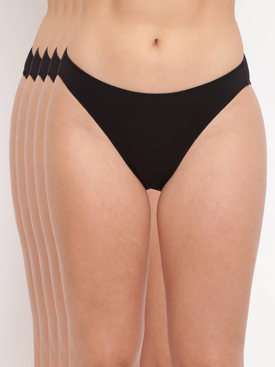 BASIICS By La Intimo Pack of 5 Cotton Lycra Solid Women's Bikini ( Multicolor3 ) BASIICS By La Intimo Pack of 5 Cotton Lycra Solid Women's Bikini ( Multicolor3 )