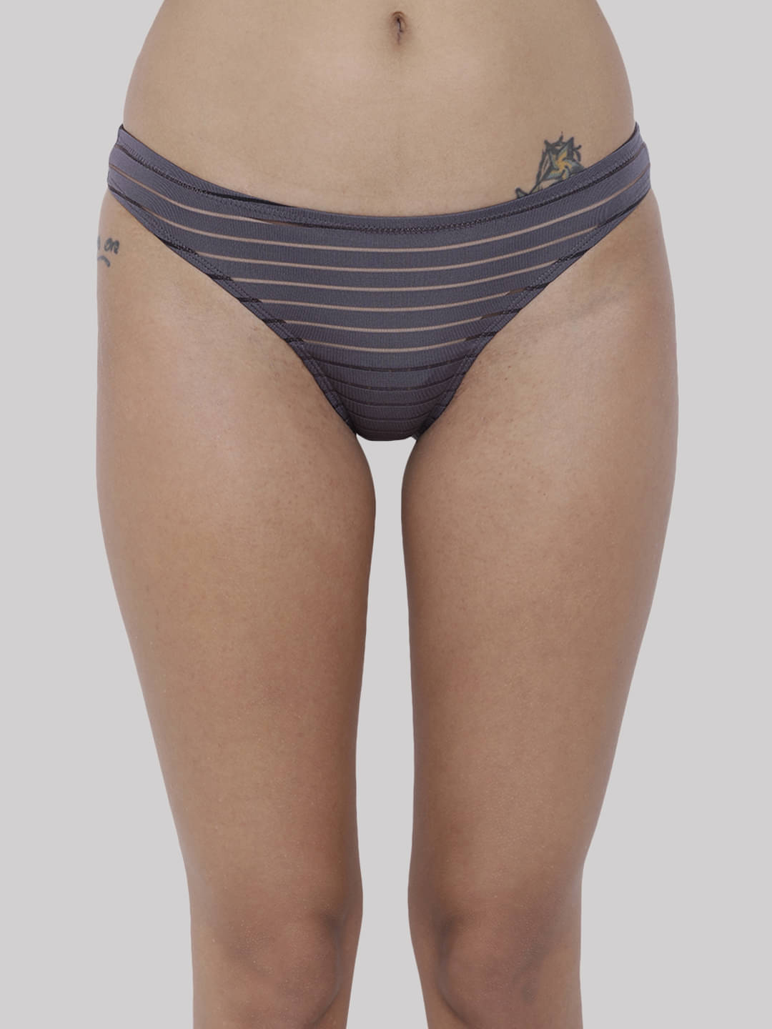 BASIICS By La Intimo Pack of 1 Polyester Solid Women's Bikini ( Grey ) BASIICS By La Intimo Pack of 1 Polyester Solid Women's Bikini ( Grey )