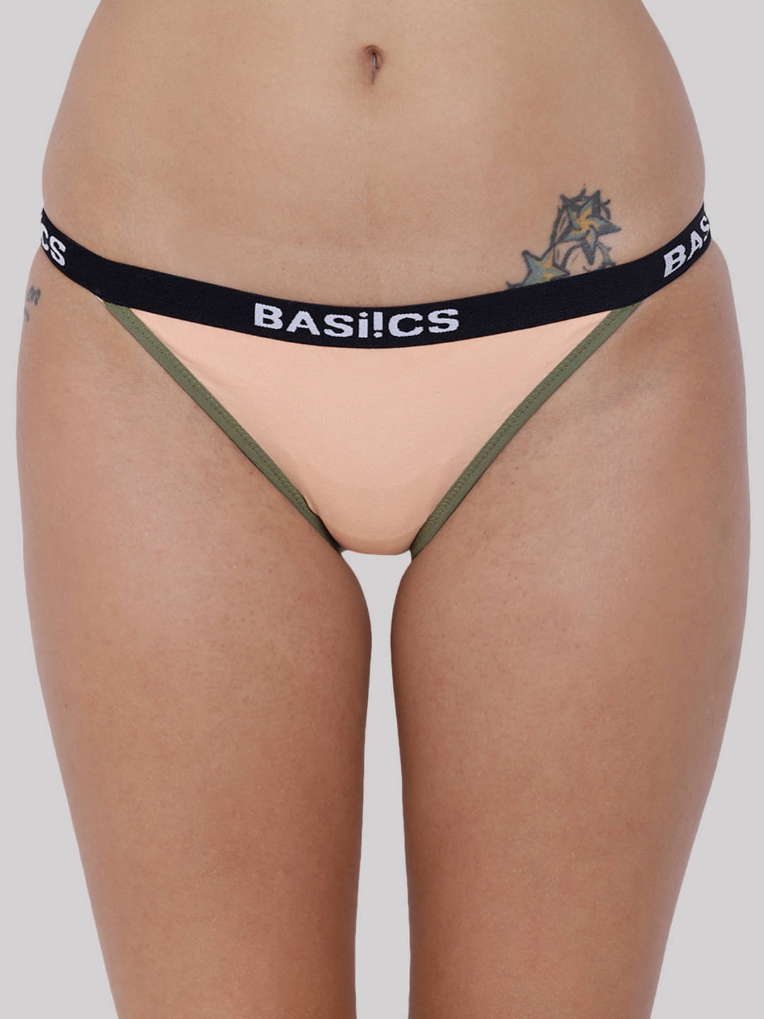BASIICS By La Intimo Pack of 1 Cotton Lycra Solid Women's Bikini ( Beige ) BASIICS By La Intimo Pack of 1 Cotton Lycra Solid Women's Bikini ( Beige )