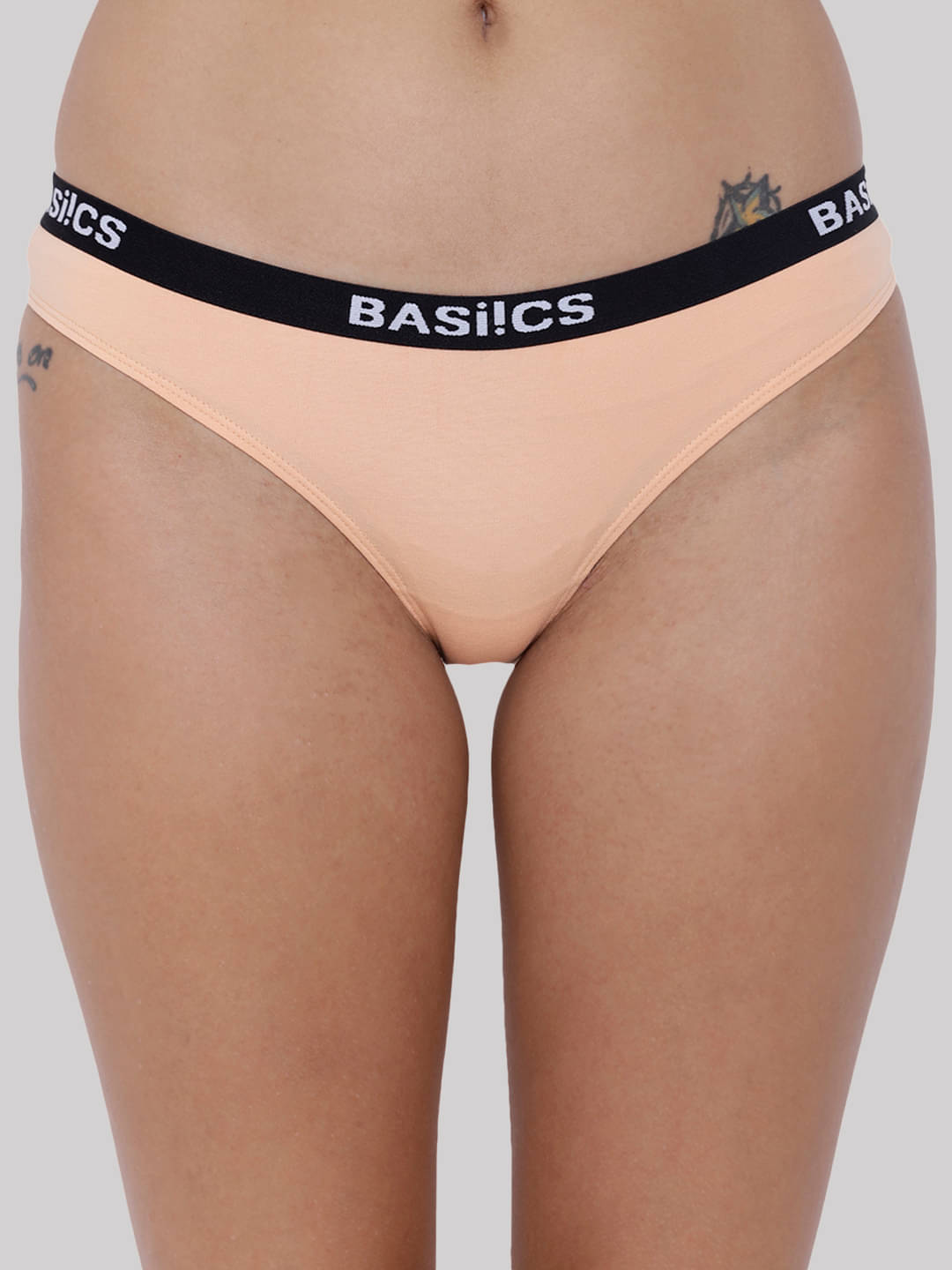 BASIICS By La Intimo Pack of 1 Cotton Lycra Solid Women's Bikini ( Beige ) BASIICS By La Intimo Pack of 1 Cotton Lycra Solid Women's Bikini ( Beige )