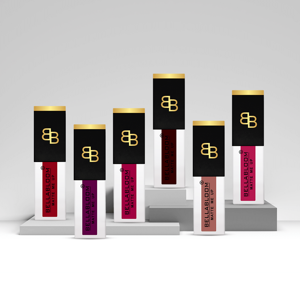     			BELLABLOOM Multi Matte Lipstick, Long Lasting, Glossy Finish, 10ml Each (Pack of 6)