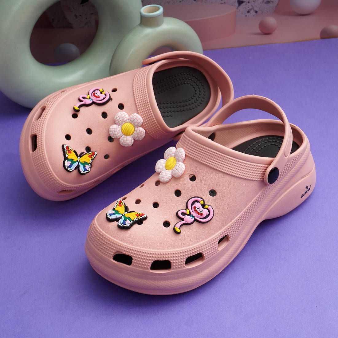     			Gokik Pink Clogs