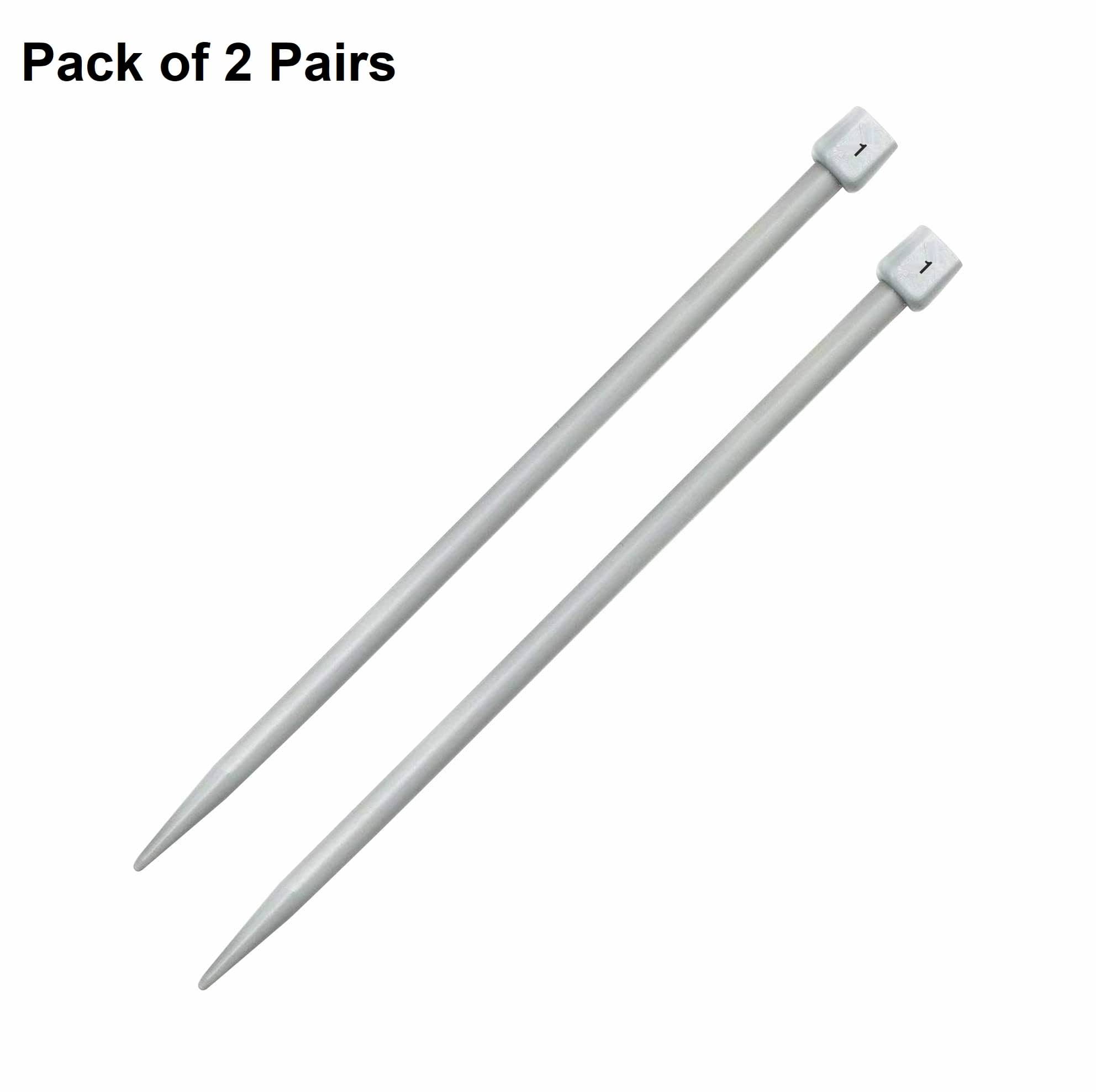     			Jyoti Knitting Pin - Plastic (2 Pairs of Flat Knob of 12 Inches / 30cm of Size 1), Crafting Knitting Weaving Pins, Round Blunt Yarn Needles, Used for Sweaters, Scarves, and Woolen Fabrics - Pack of 2 Pairs