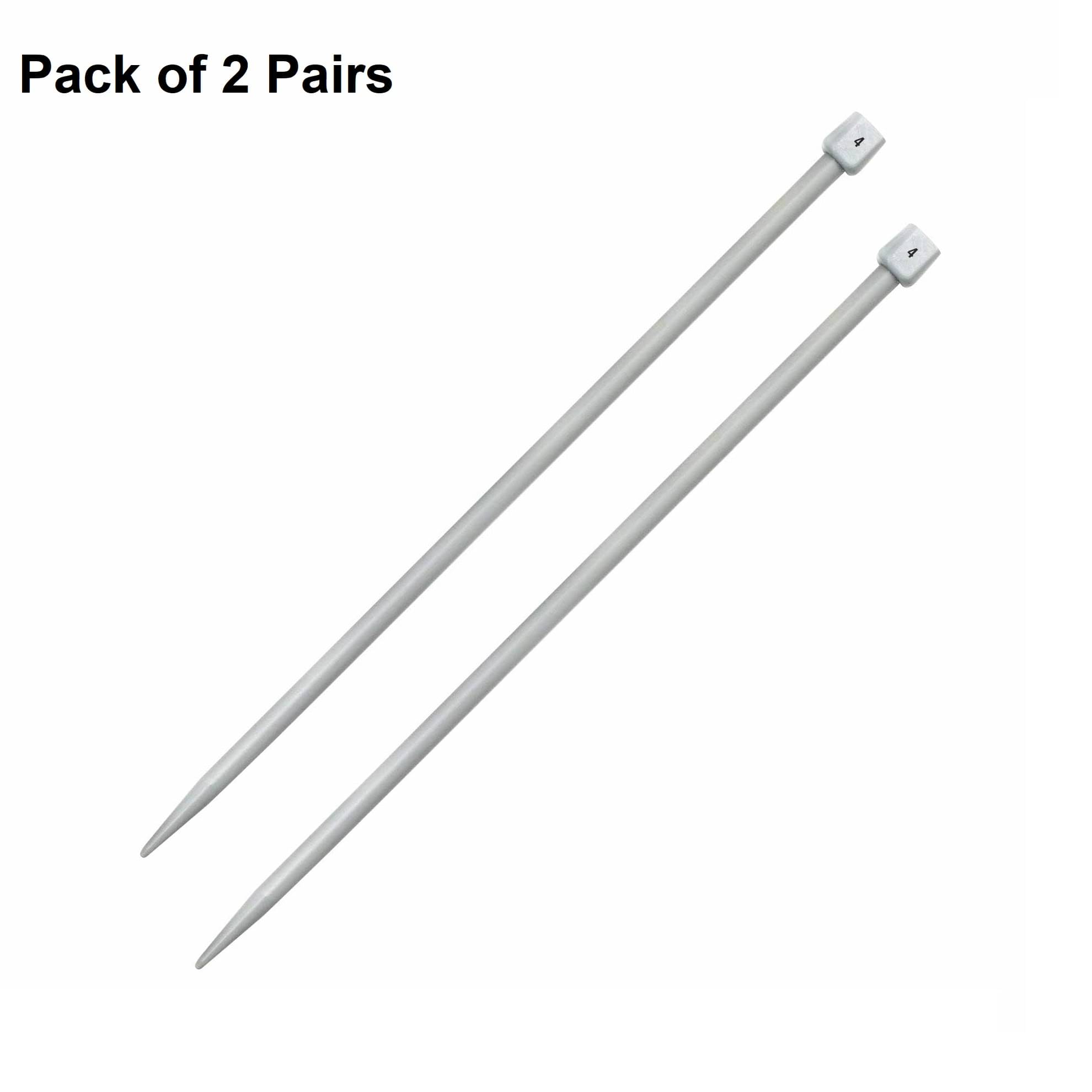     			Jyoti Knitting Pin - Plastic (2 Pairs of Flat Knob of 12 Inches / 30cm of Size 4), Crafting Knitting Weaving Pins, Round Blunt Yarn Needles, Used for Sweaters, Scarves, and Woolen Fabrics - Pack of 2 Pairs