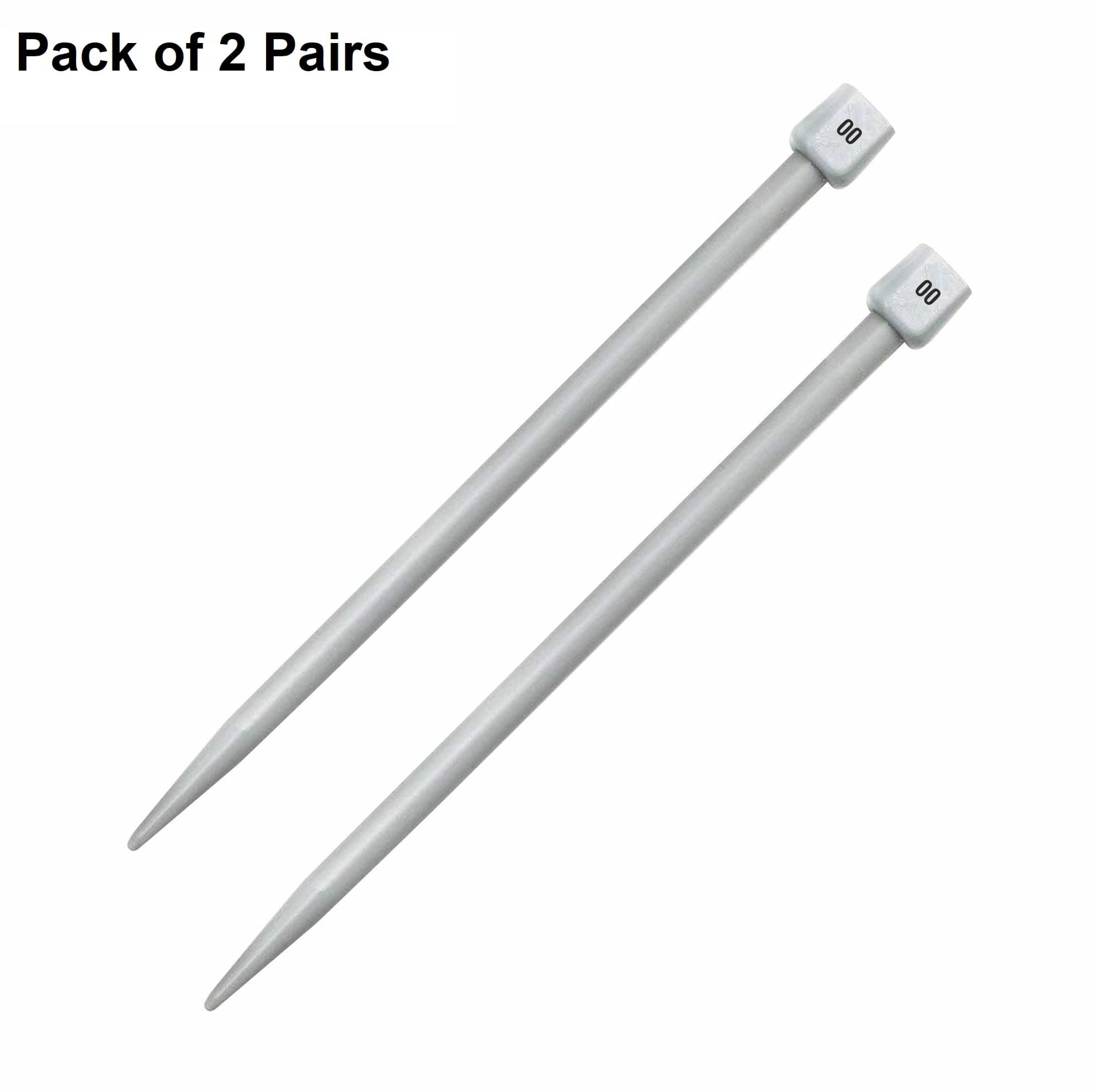     			Jyoti Knitting Pin - Plastic (2 Pairs of Flat Knob of 12 Inches / 30cm of Size 00), Crafting Knitting Weaving Pins, Round Blunt Yarn Needles, Used for Sweaters, Scarves, and Woolen Fabrics - Pack of 2 Pairs