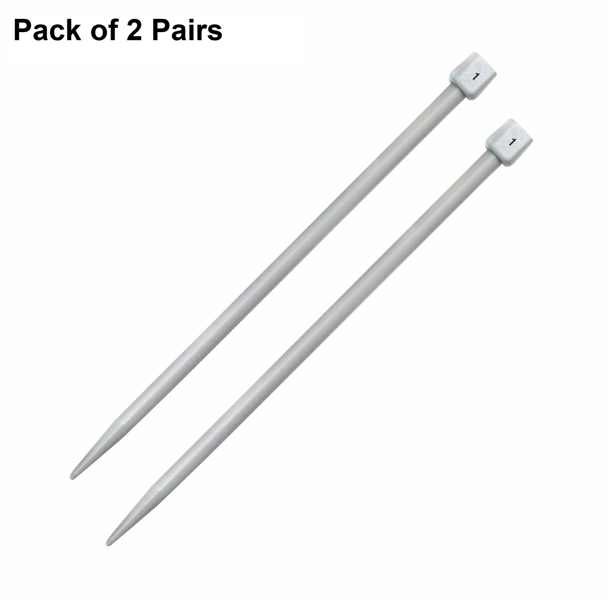     			Jyoti Knitting Pin - Plastic (2 Pairs of Flat Knob of 14 Inches / 35cm of Size 1), Crafting Knitting Weaving Pins, Round Blunt Yarn Needles, Used for Sweaters, Scarves, and Woolen Fabrics - Pack of 2 Pairs