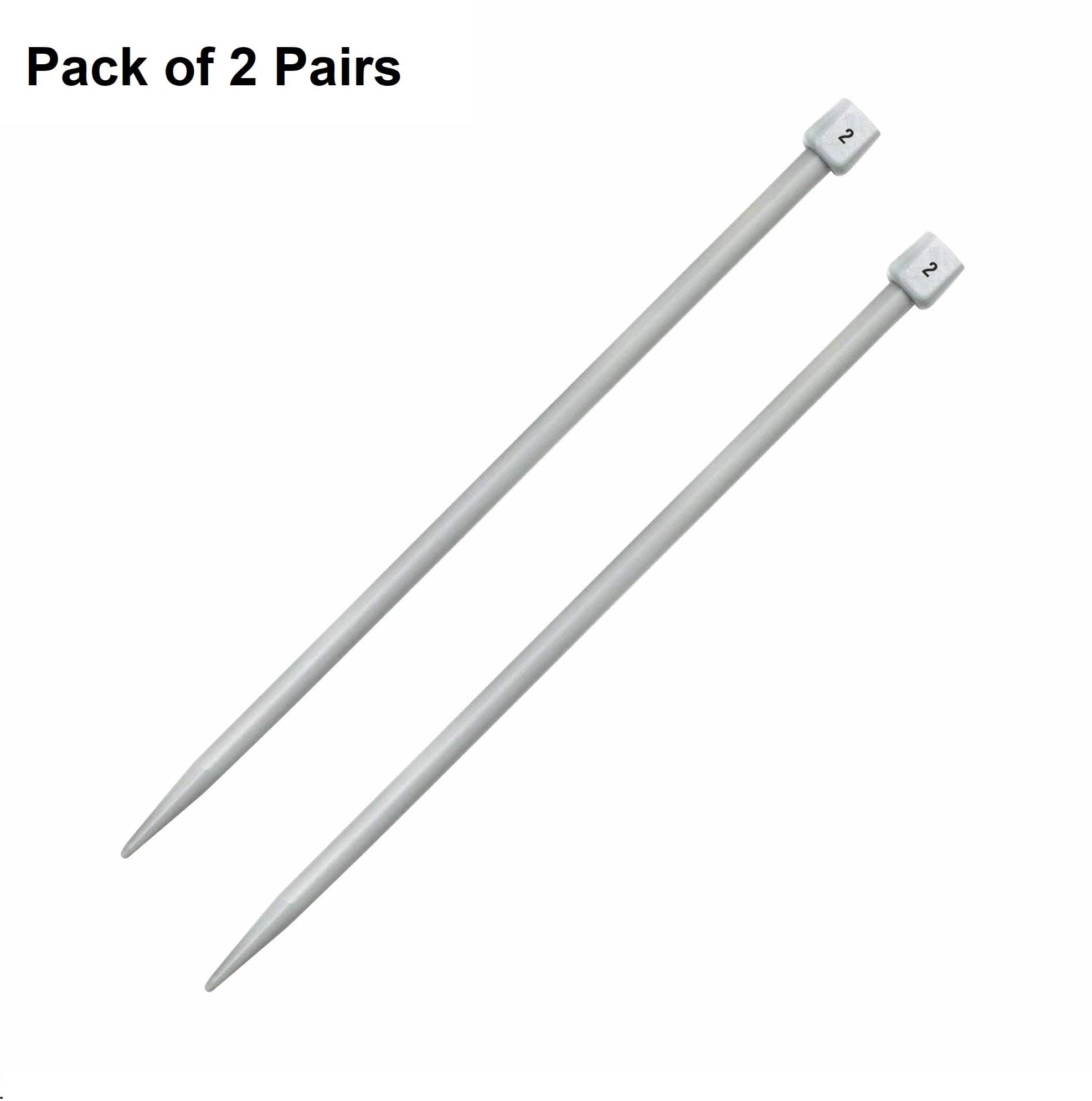     			Jyoti Knitting Pin - Plastic (2 Pairs of Flat Knob of 14 Inches / 35cm of Size 2), Crafting Knitting Weaving Pins, Round Blunt Yarn Needles, Used for Sweaters, Scarves, and Woolen Fabrics - Pack of 2 Pairs