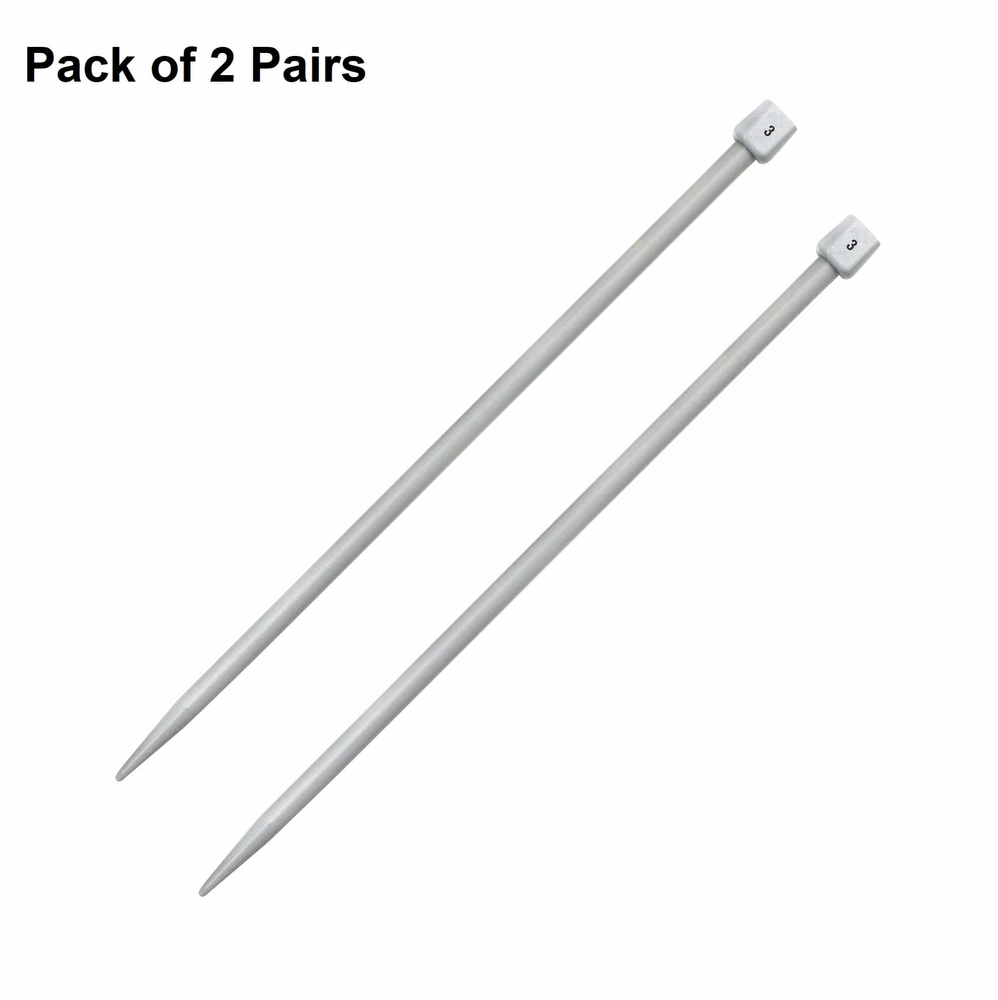     			Jyoti Knitting Pin - Plastic (2 Pairs of Flat Knob of 14 Inches / 35cm of Size 3), Crafting Knitting Weaving Pins, Round Blunt Yarn Needles, Used for Sweaters, Scarves, and Woolen Fabrics - Pack of 2 Pairs