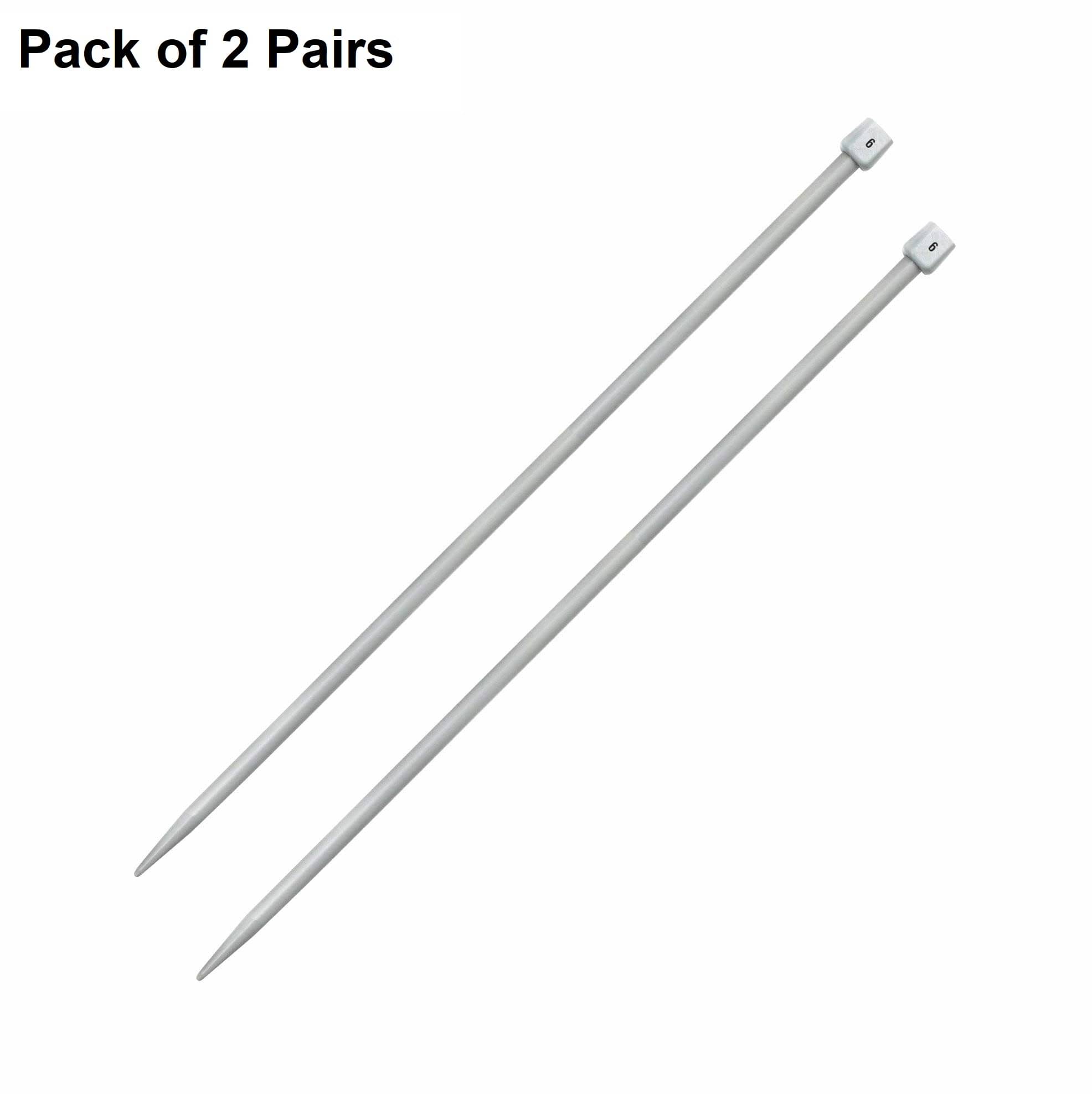     			Jyoti Knitting Pin - Plastic (2 Pairs of Flat Knob of 14 Inches / 35cm of Size 6), Crafting Knitting Weaving Pins, Round Blunt Yarn Needles, Used for Sweaters, Scarves, and Woolen Fabrics - Pack of 2 Pairs