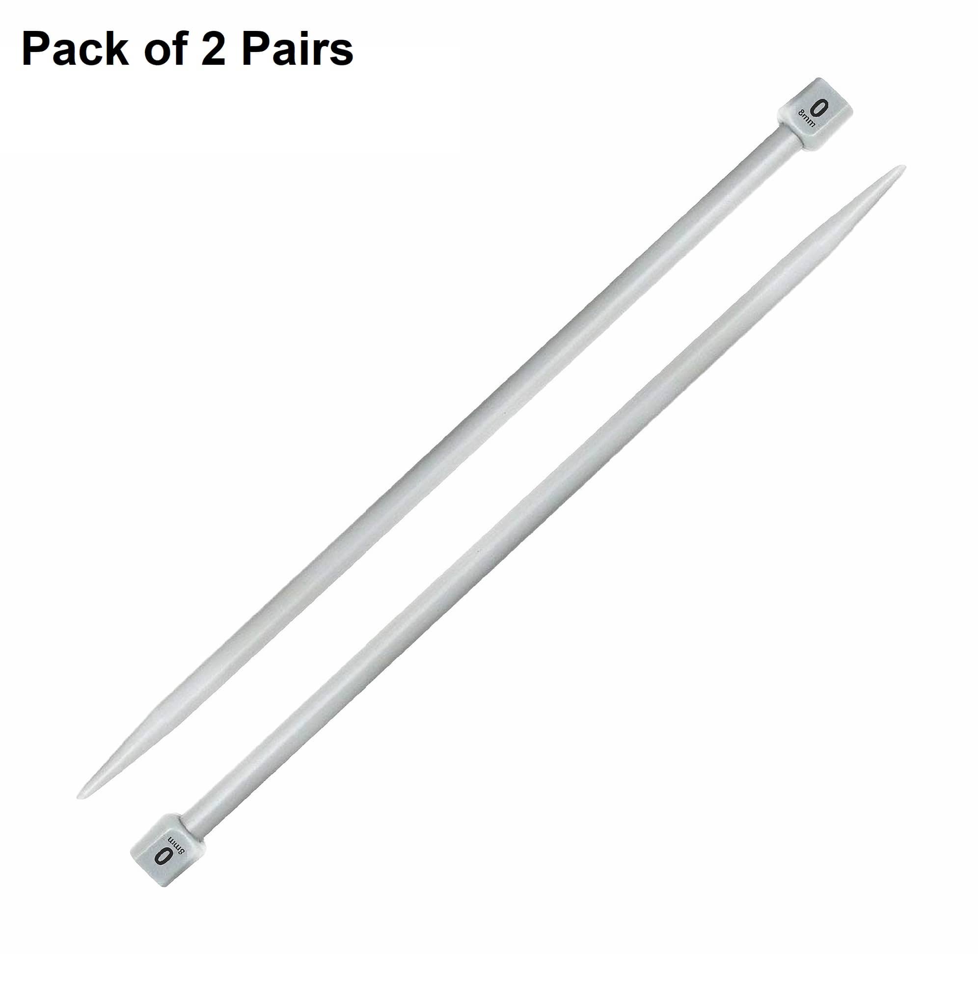 Jyoti Knitting Pin - Plastic (2 Pairs of Flat Knob of 12 Inches / 30cm of Size 0), Crafting Knitting Weaving Pins, Round Blunt Yarn Needles, Used for Sweaters, Scarves, and Woolen Fabrics - Pack of 2 Pairs - Stationery | Buy online on ZillyBuy