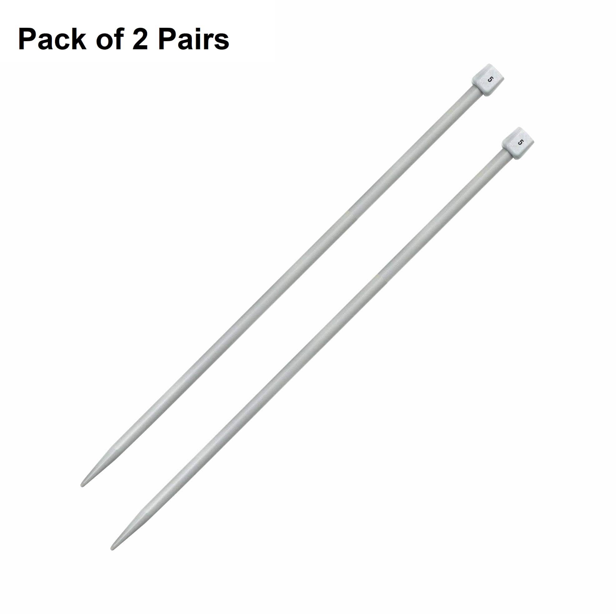 Jyoti Knitting Pin - Plastic (2 Pairs of Flat Knob of 12 Inches / 30cm of Size 5), Crafting Knitting Weaving Pins, Round Blunt Yarn Needles, Used for Sweaters, Scarves, and Woolen Fabrics - Pack of 2 Pairs - Stationery | Buy online on ZillyBuy