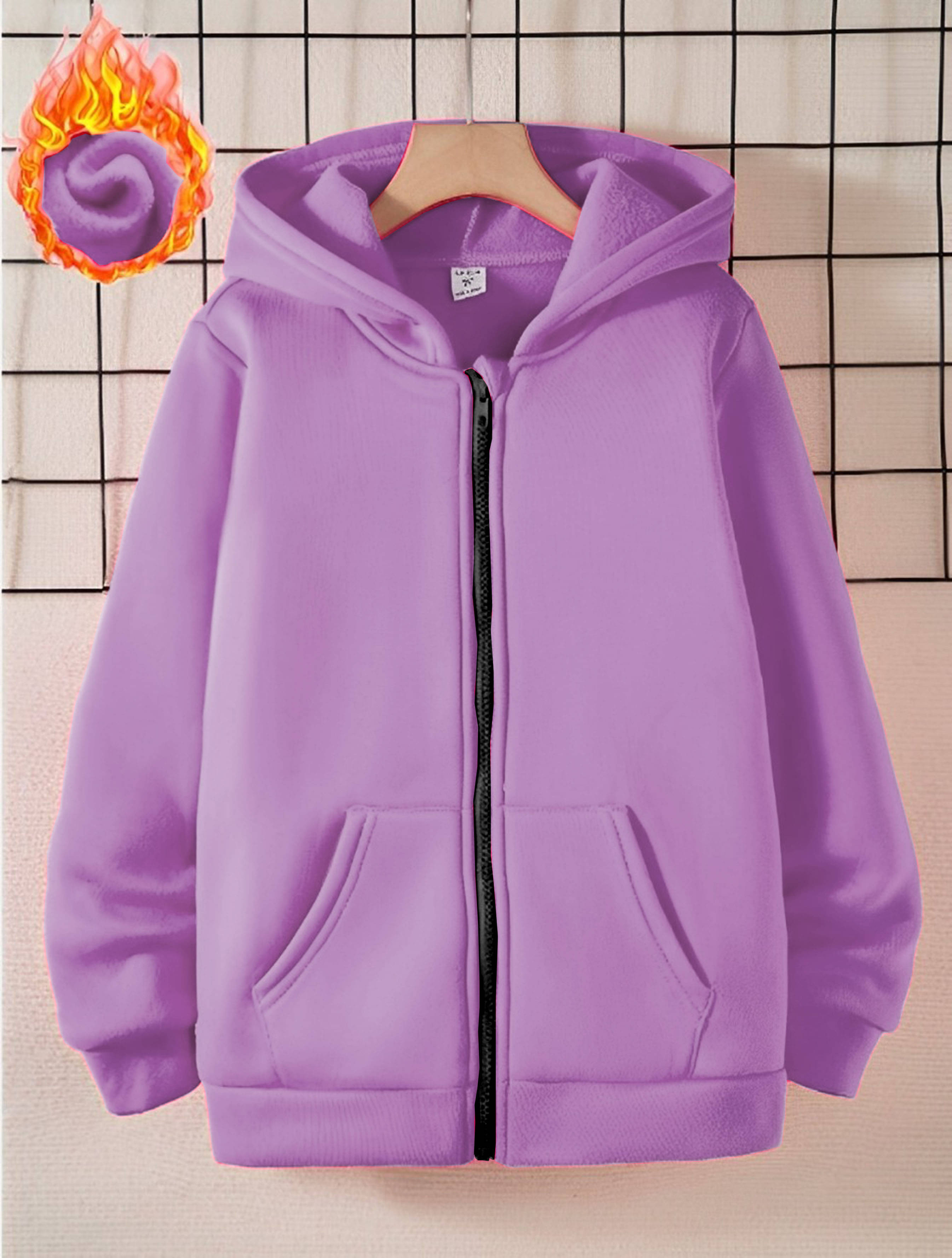     			Lecowar Fleece Women's Hooded Sweatshirt ( Purple )
