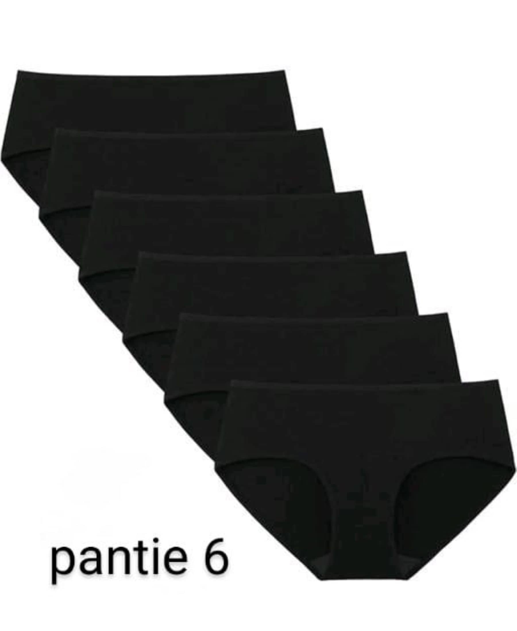 PIYURZ Pack of 6 Poly Cotton Solid Women's Briefs ( Black )