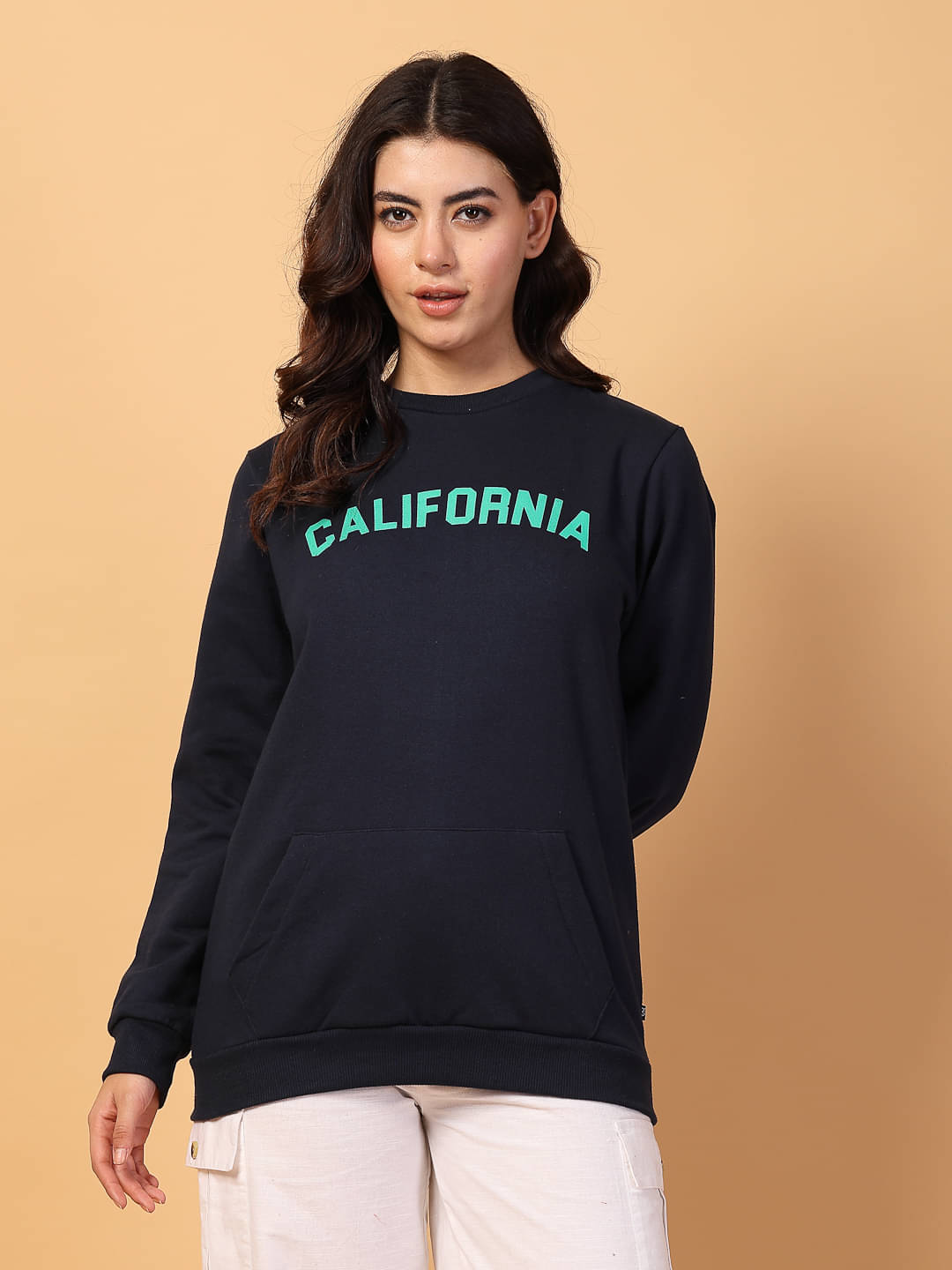 Rigo Fleece Women's Non Zippered Sweatshirt ( Navy ) Rigo Fleece Women's Non Zippered Sweatshirt ( Navy )