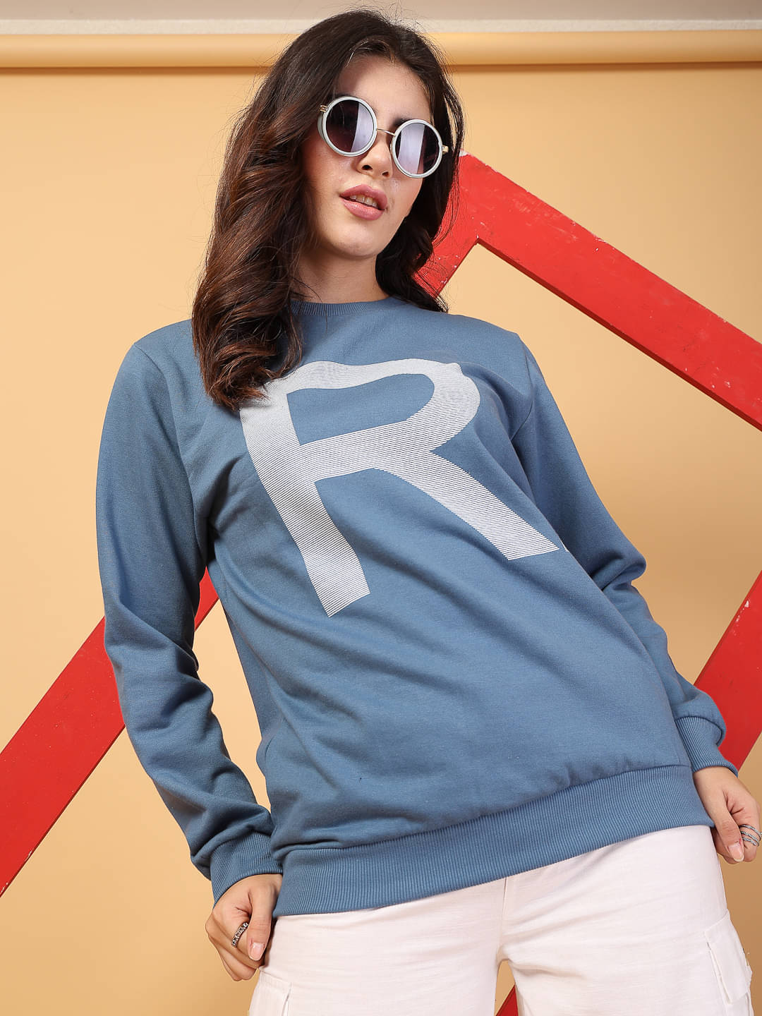 Rigo Fleece Women's Non Zippered Sweatshirt ( Blue ) Rigo Fleece Women's Non Zippered Sweatshirt ( Blue )