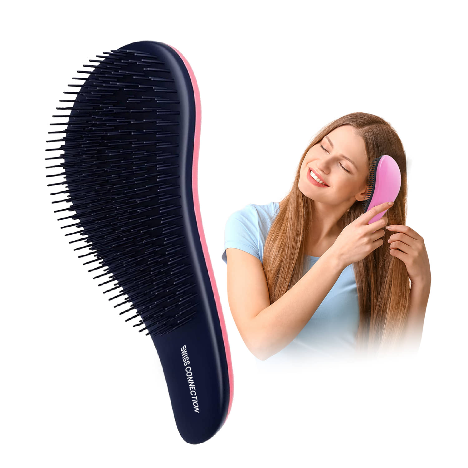 Swiss Connection Curved Brush For All Hair Types ( Pack of 1 )
