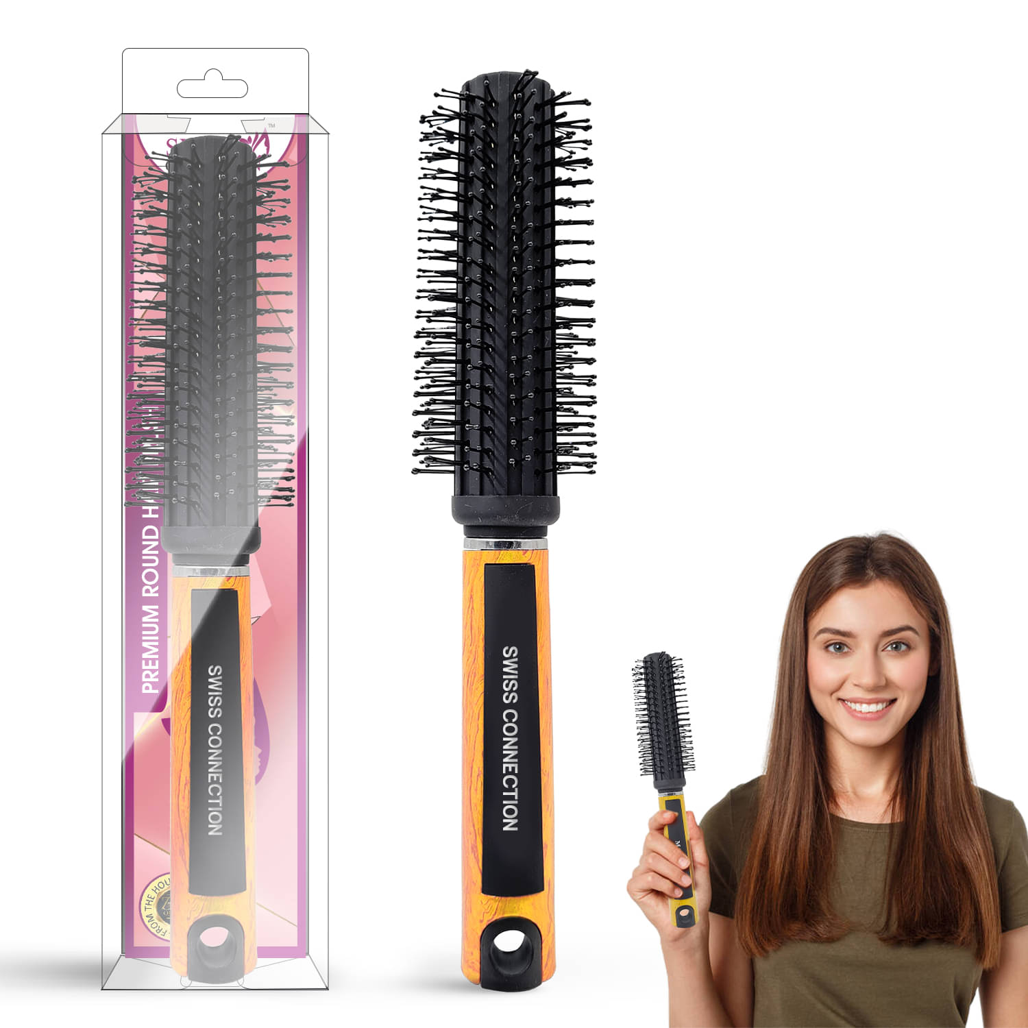     			Swiss Connection Round Brush For Thick ( Pack of 1 )