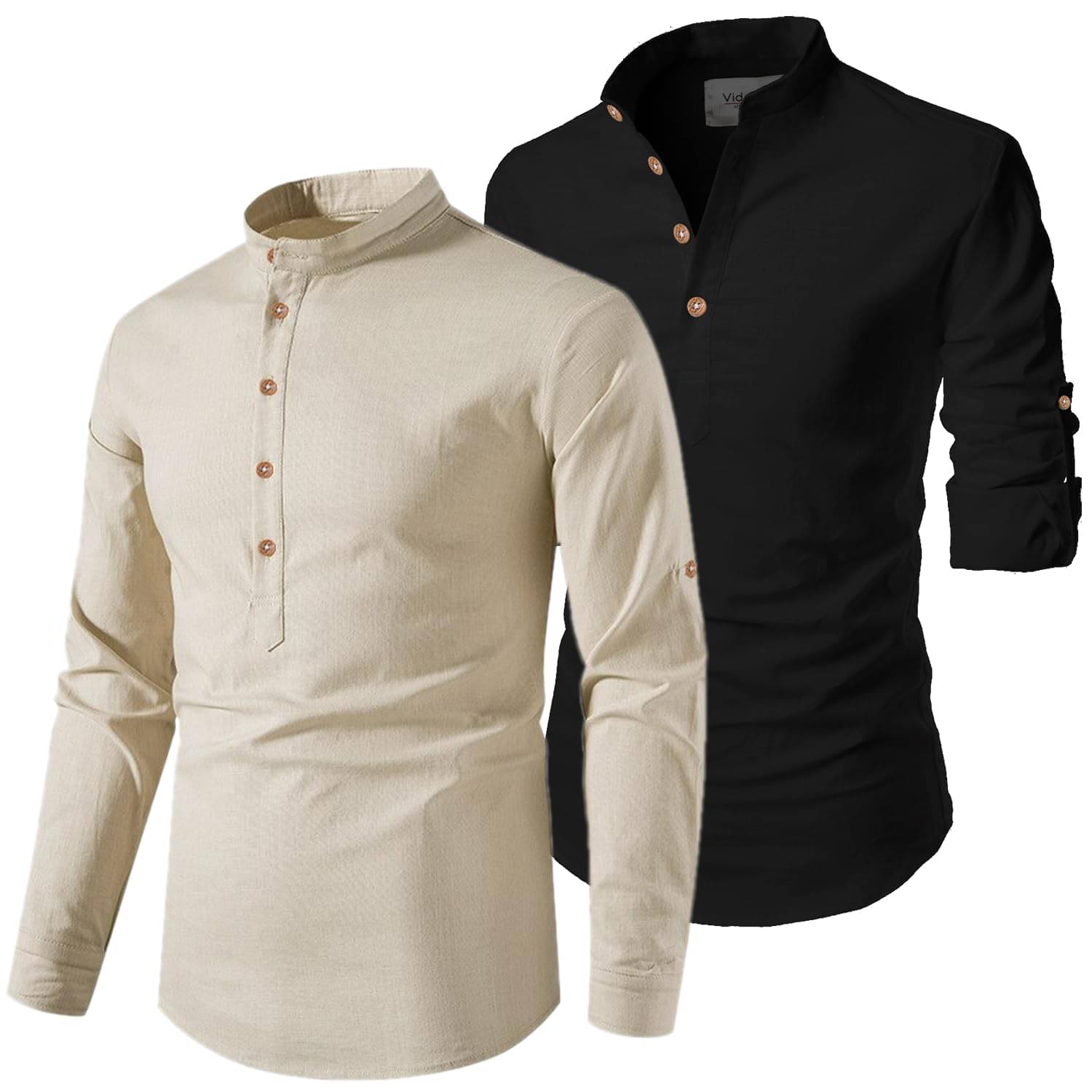     			UNI VIBE Bronze Cotton Blend Men's Shirt Style Kurta ( Pack of 2 )