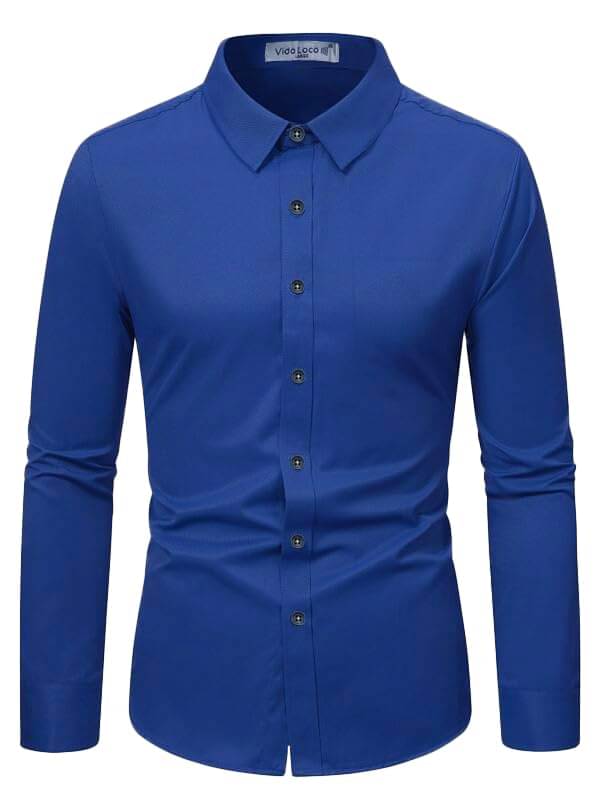 Vida Loca Cotton Blend Slim Fit Solids Full Sleeves Men's Casual Shirt - Royal Blue ( Pack of 1 ) Vida Loca Cotton Blend Slim Fit Solids Full Sleeves Men's Casual Shirt - Royal Blue ( Pack of 1 )