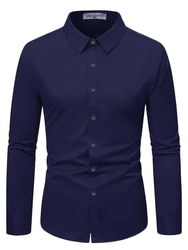     			Vida Loca Cotton Blend Slim Fit Solids Full Sleeves Men's Casual Shirt - Navy ( Pack of 1 )
