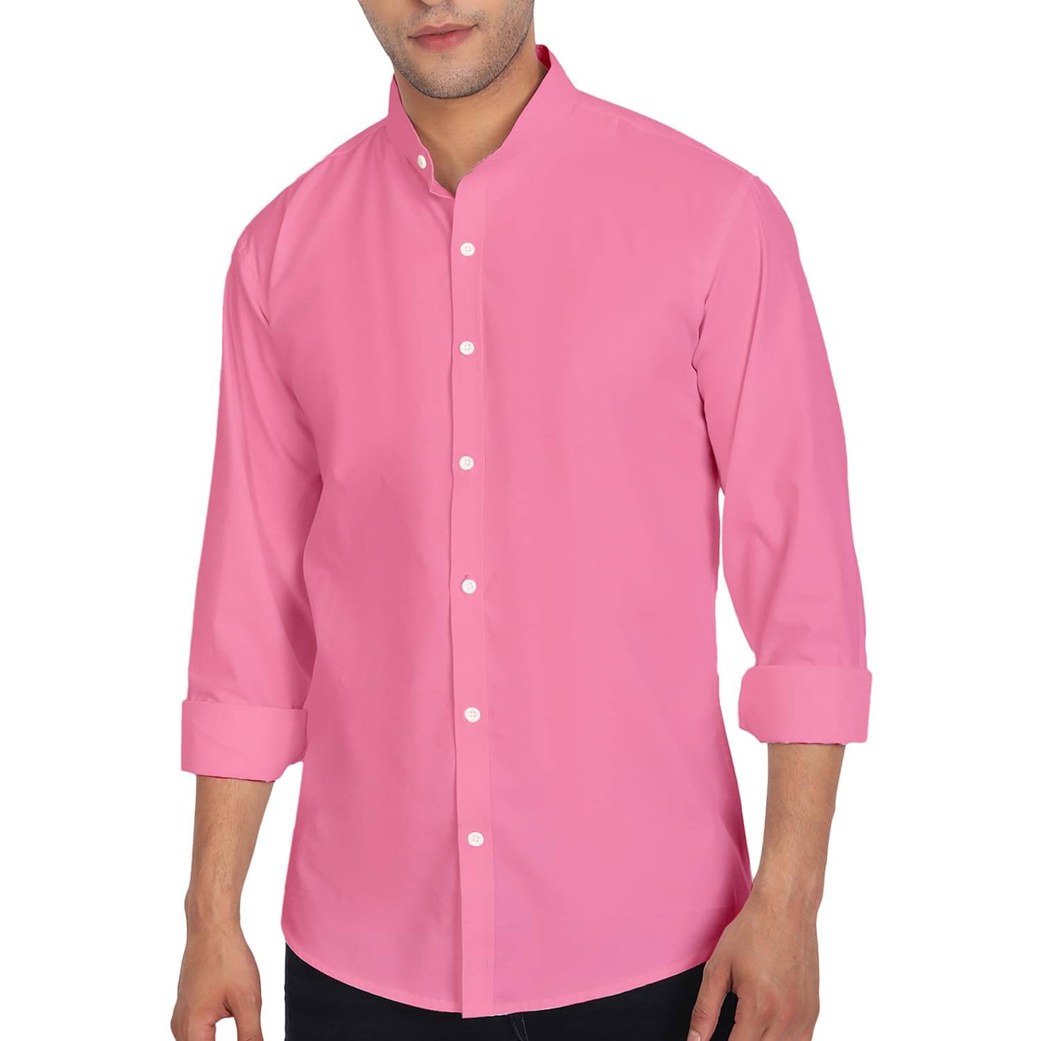     			Vida Loca Cotton Blend Slim Fit Solids Full Sleeves Men's Casual Shirt - Peach ( Pack of 1 )