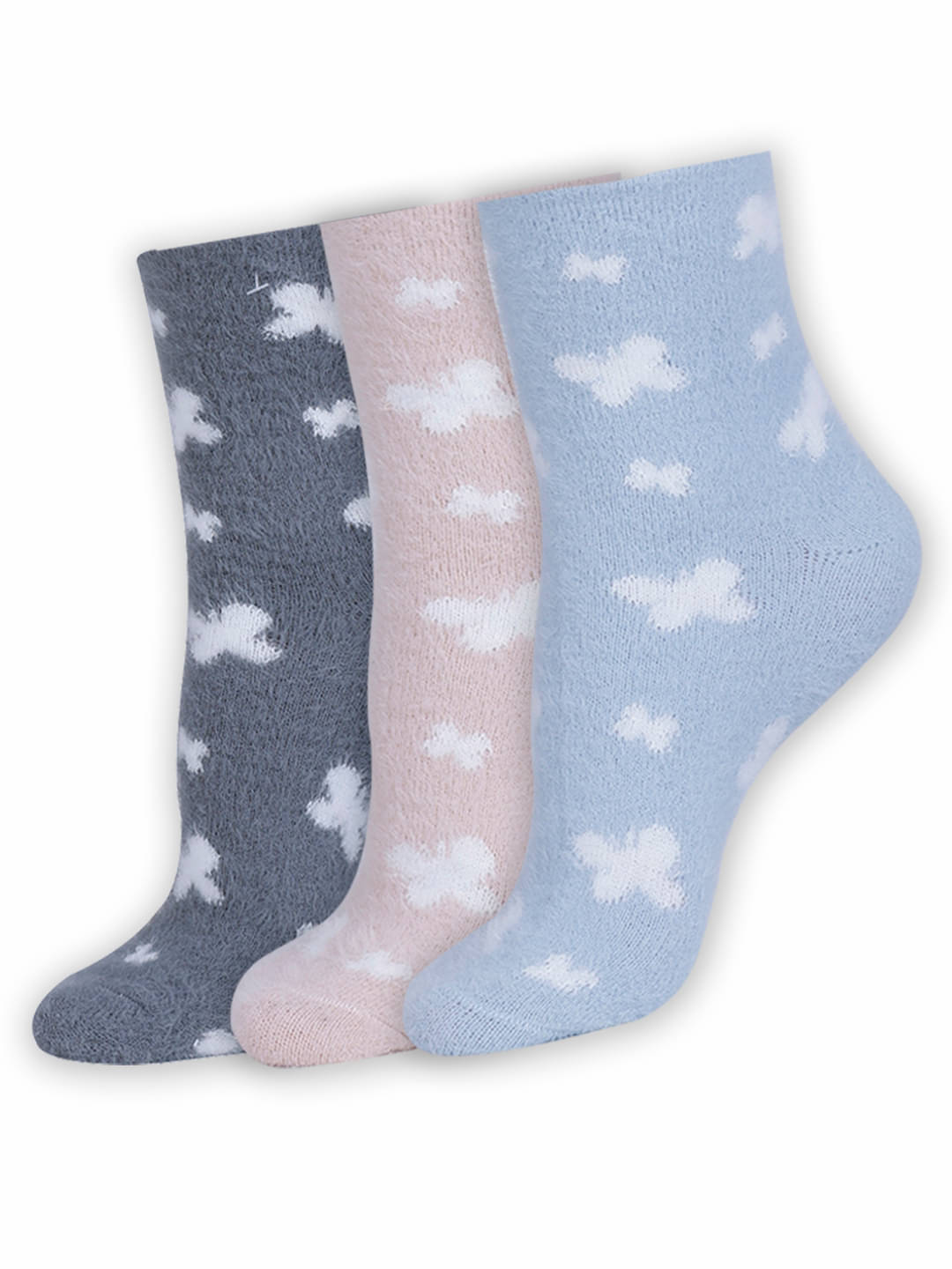     			Dollar Pack of 3 Woollen Women's Printed Mid Length Socks ( Multicolor )