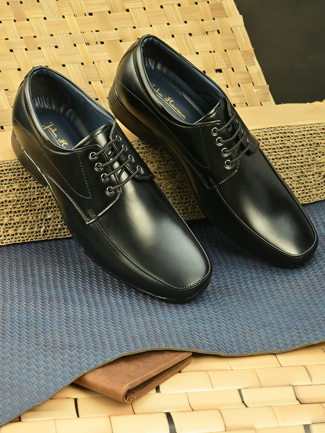    			John Karsun Black Men's Derby Formal Shoes