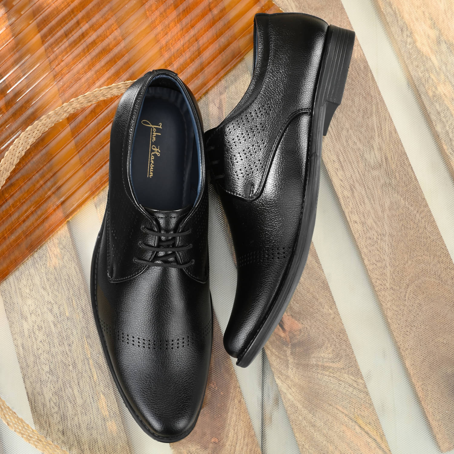 John Karsun Black Men's Brogue Formal Shoes John Karsun Black Men's Brogue Formal Shoes