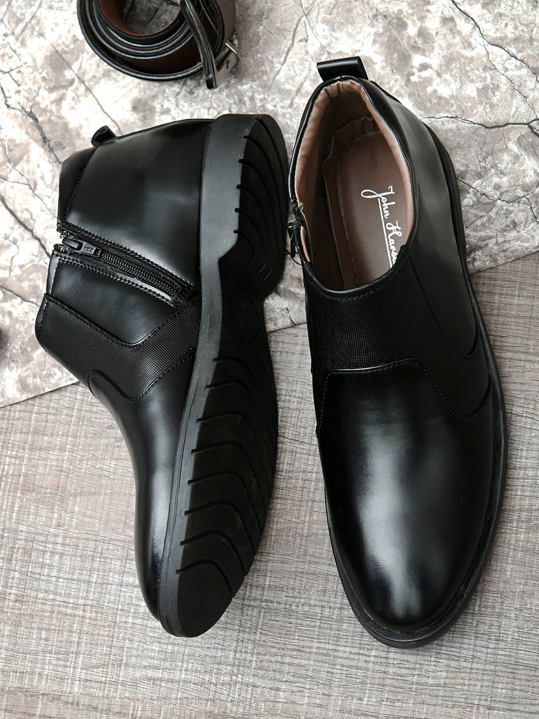 John Karsun Black Men's Casual Boots