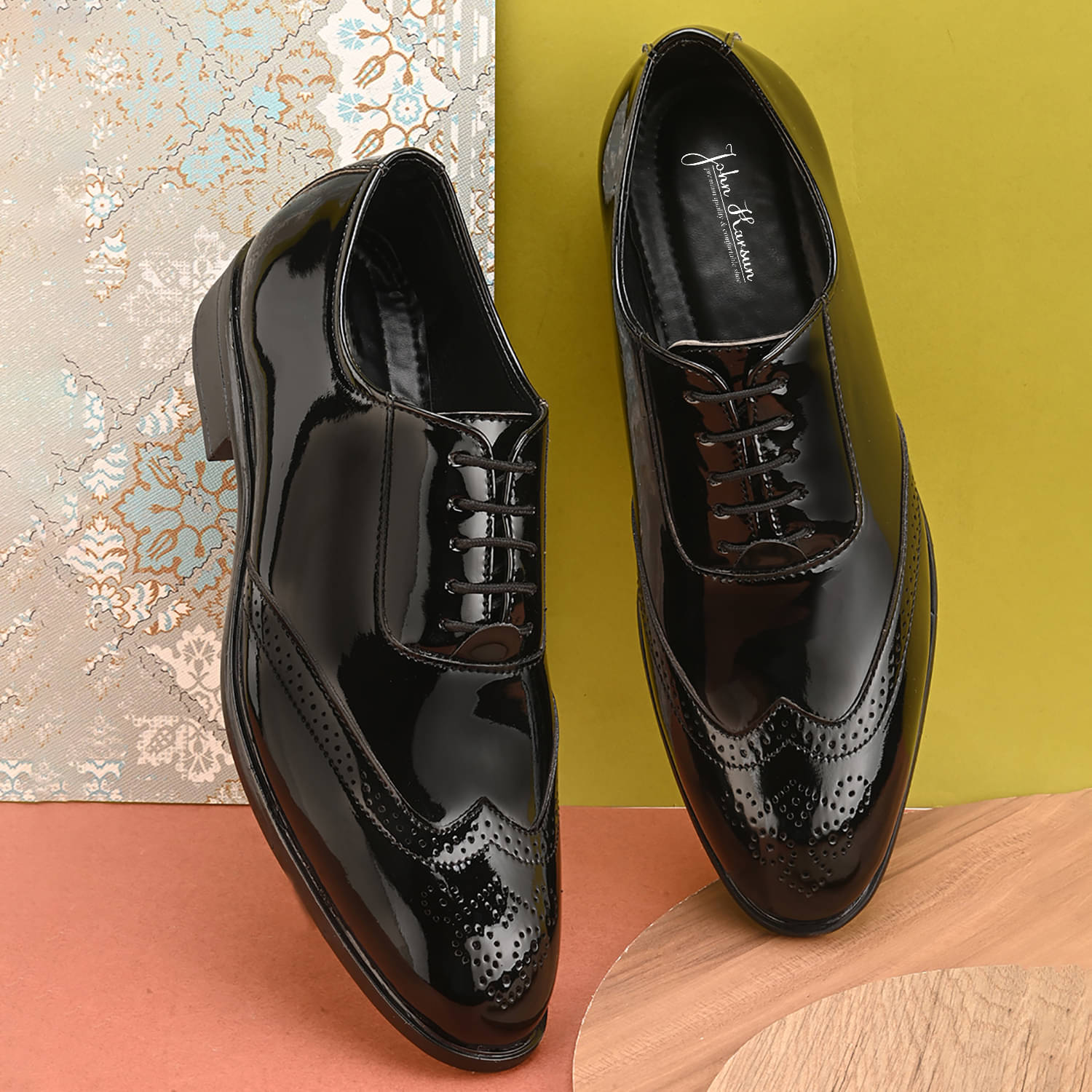     			John Karsun Black Men's Derby Formal Shoes