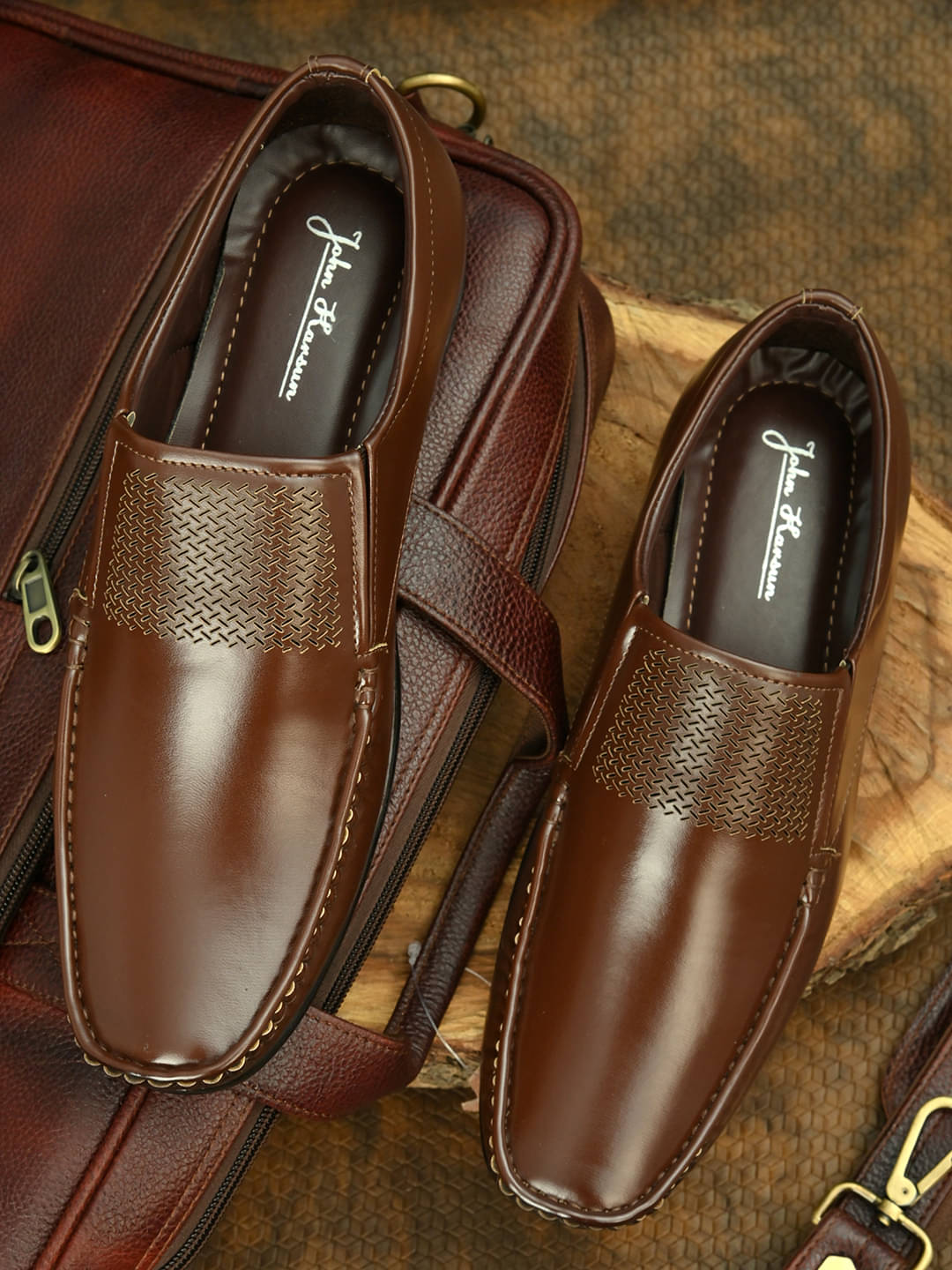     			John Karsun Brown Men's Slip On Formal Shoes