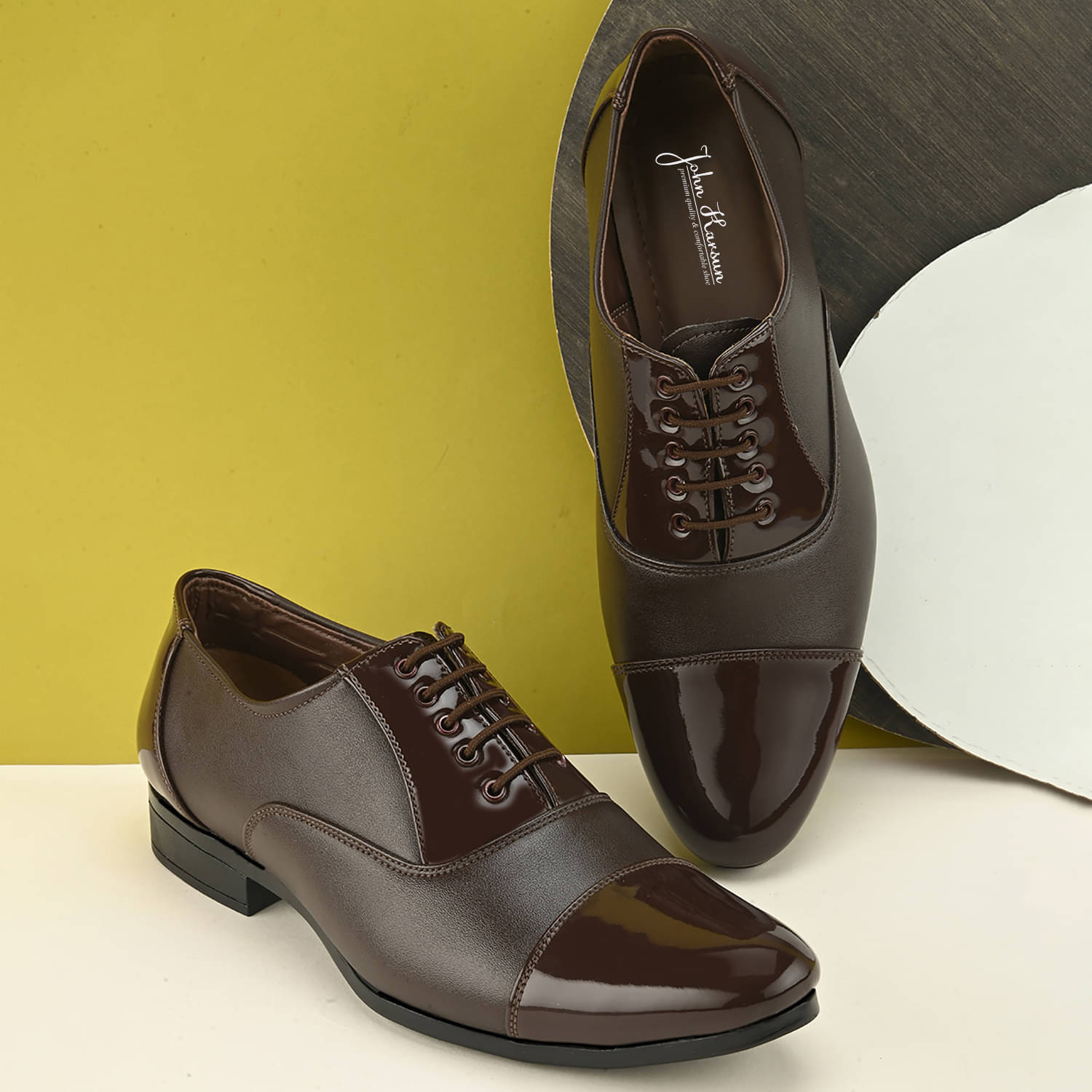     			John Karsun Brown Men's Oxford Formal Shoes