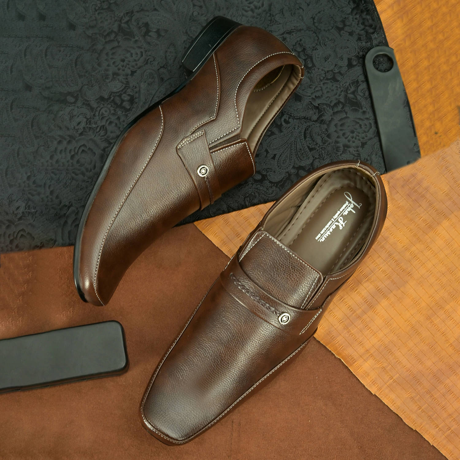 John Karsun Brown Men's Slip On Formal Shoes John Karsun Brown Men's Slip On Formal Shoes