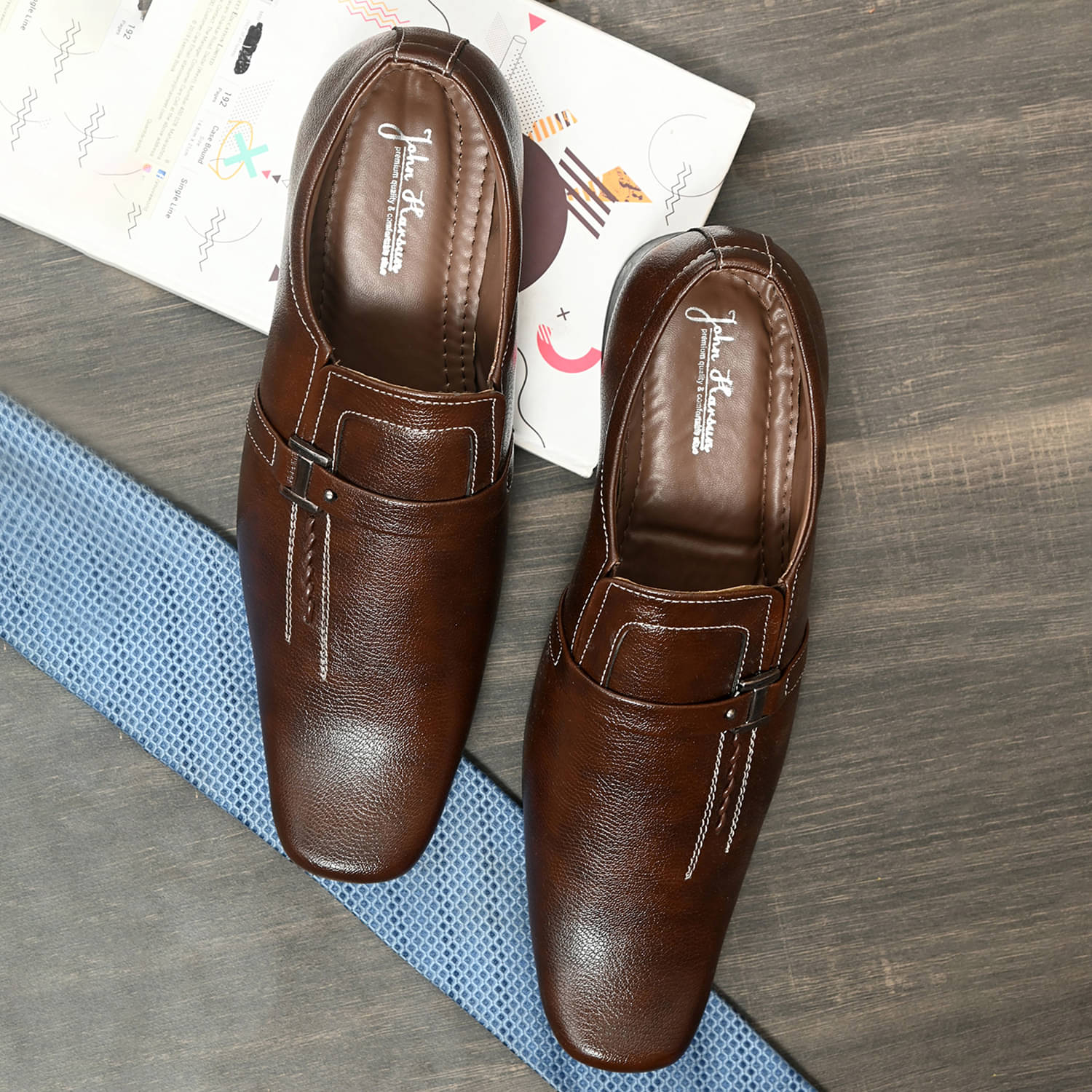John Karsun Brown Men's Slip On Formal Shoes John Karsun Brown Men's Slip On Formal Shoes