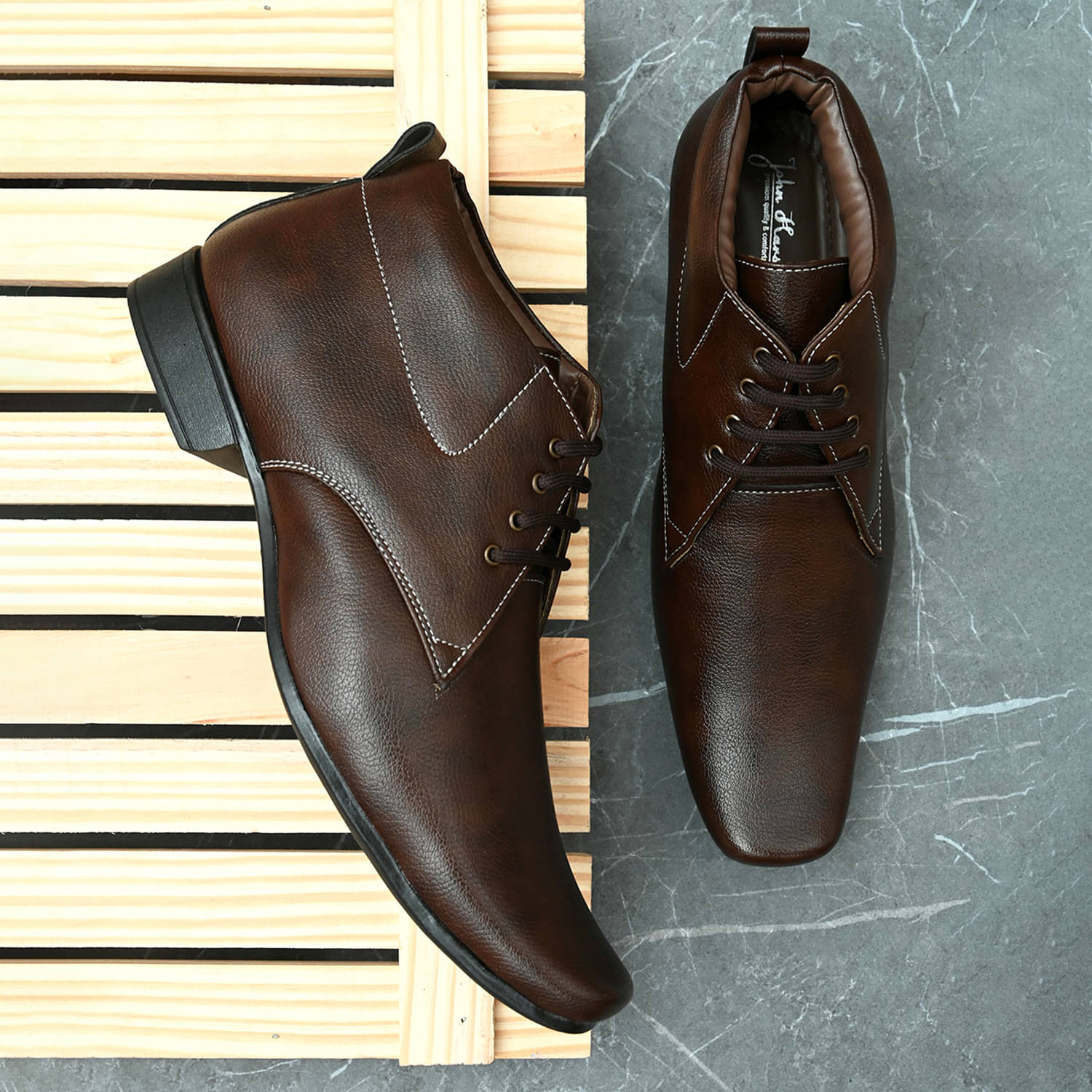     			John Karsun Brown Men's Derby Formal Shoes