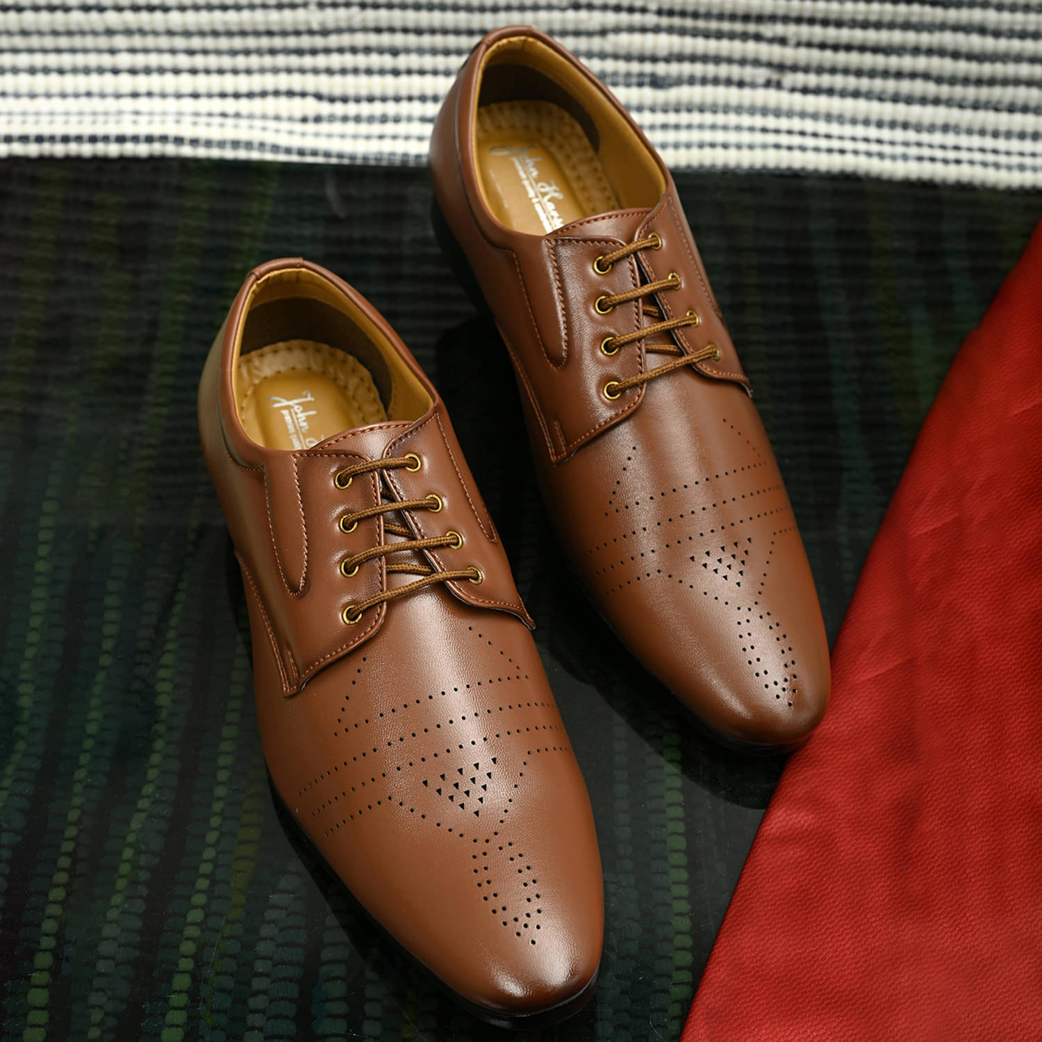 John Karsun Tan Men's Brogue Formal Shoes John Karsun Tan Men's Brogue Formal Shoes