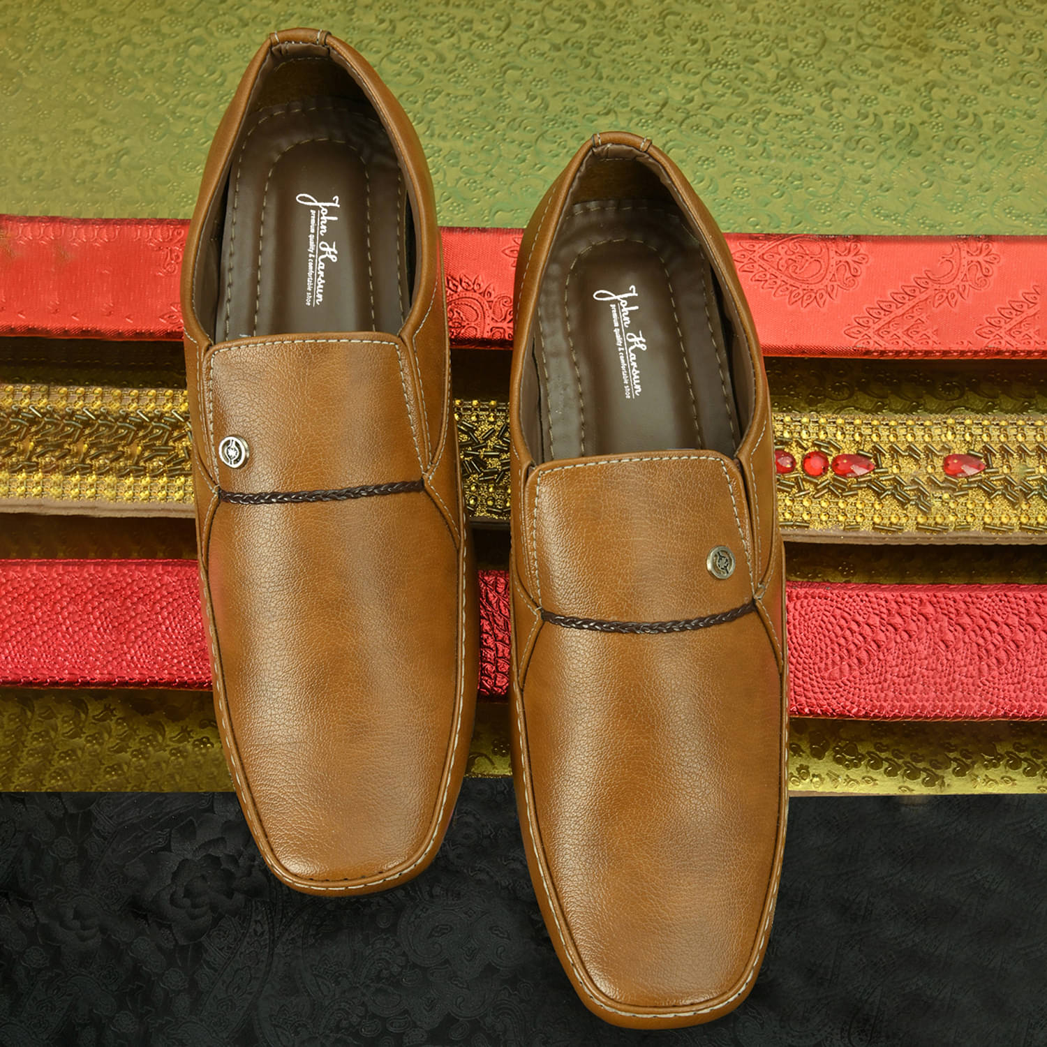 John Karsun Tan Men's Slip On Formal Shoes John Karsun Tan Men's Slip On Formal Shoes