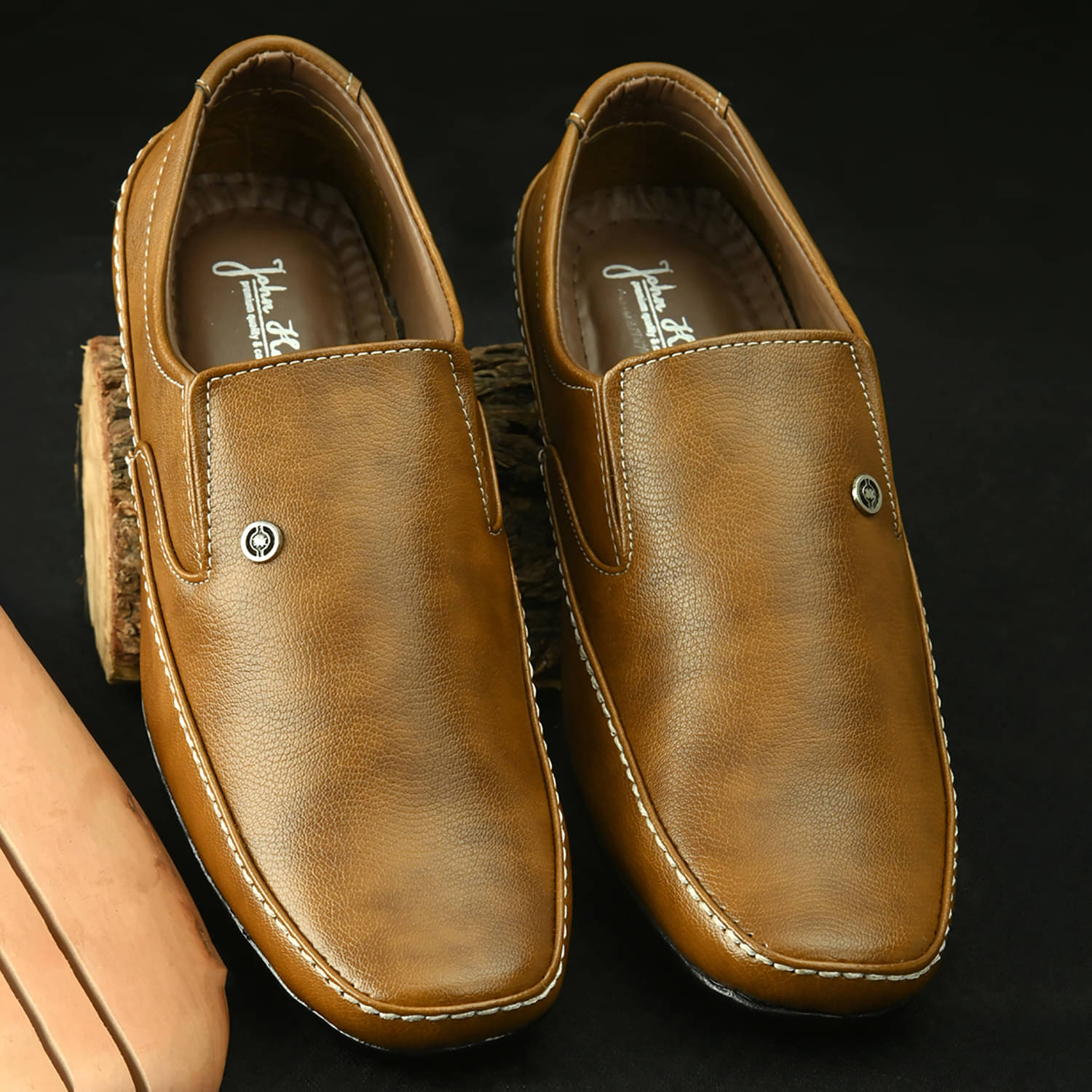John Karsun Tan Men's Slip On Formal Shoes John Karsun Tan Men's Slip On Formal Shoes