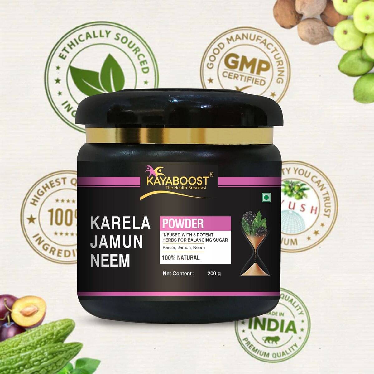     			KAYABOOST Neem Karela Jamun - Control Sugar Levels Powder 200 gm