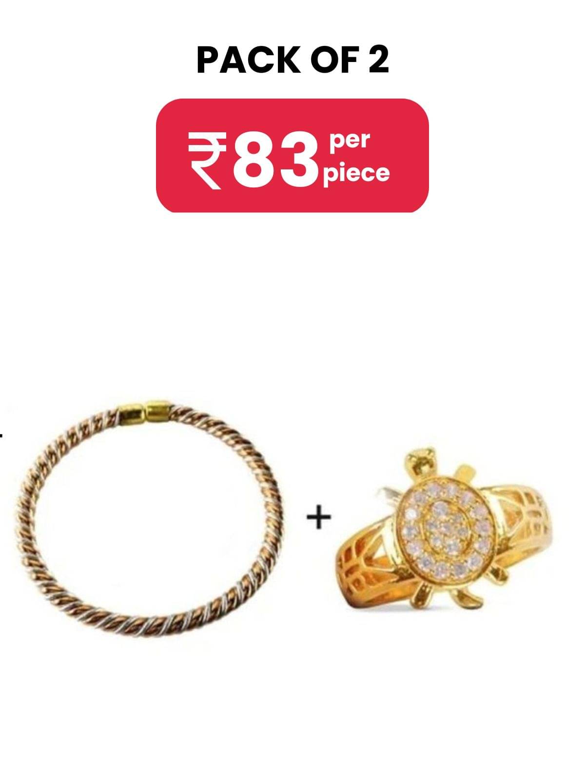 DvR ClicK Idol Bracelet Ashtdhatu Kada With Meru Ring ( Pack of 2 ) DvR ClicK Idol Bracelet Ashtdhatu Kada With Meru Ring ( Pack of 2 )