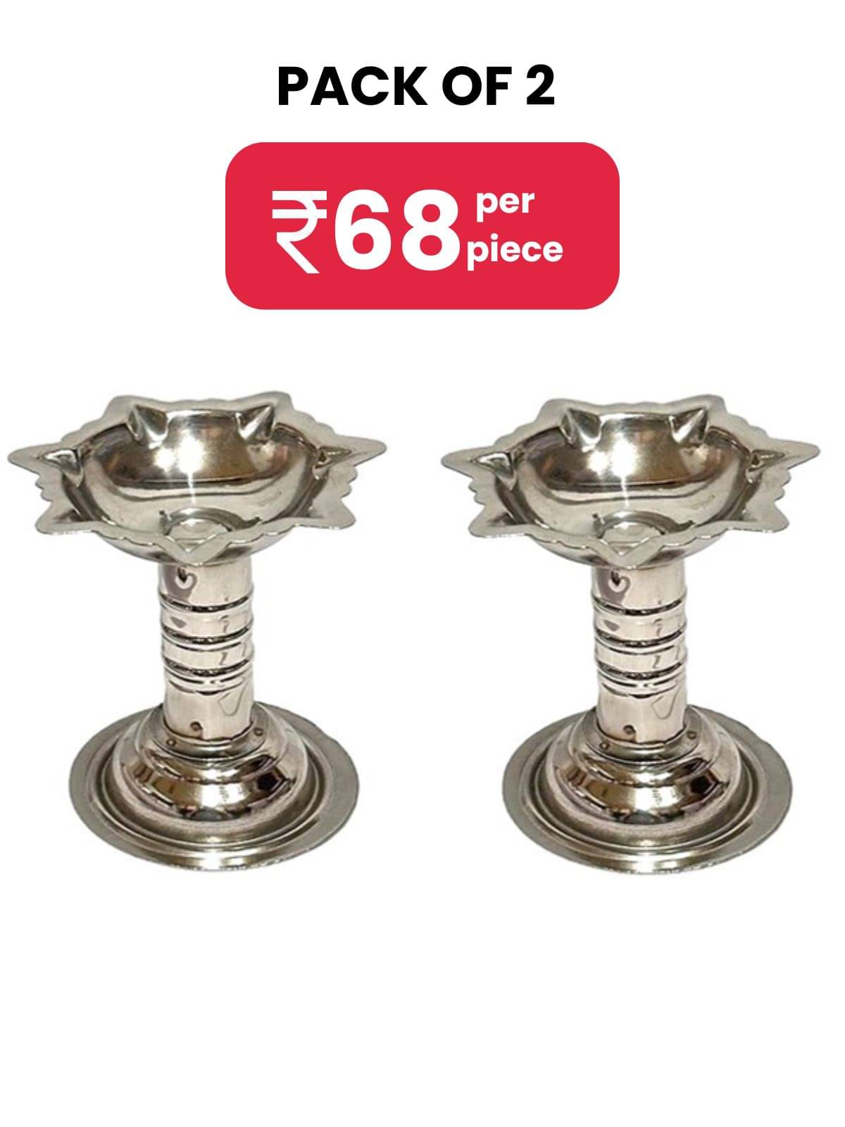     			Dynore Steel Diwali Diya - Pack of 2