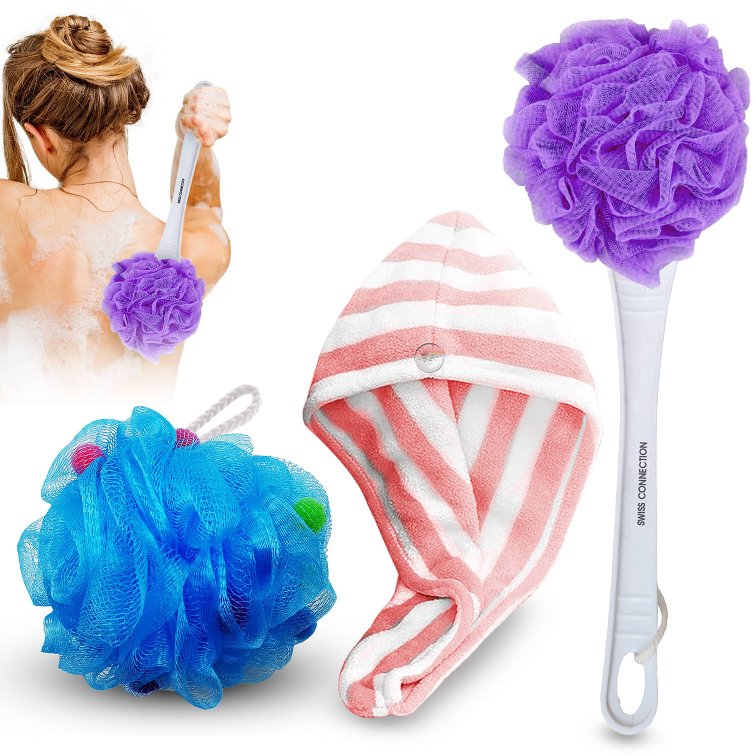     			Swiss Connection Loofah Pack of 3