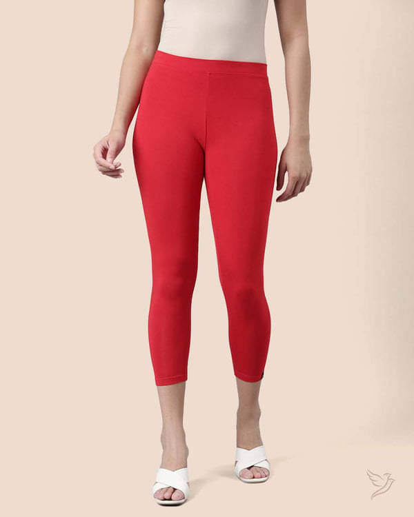     			Twin Birds - Red Viscose Women's Leggings ( Pack of 1 )