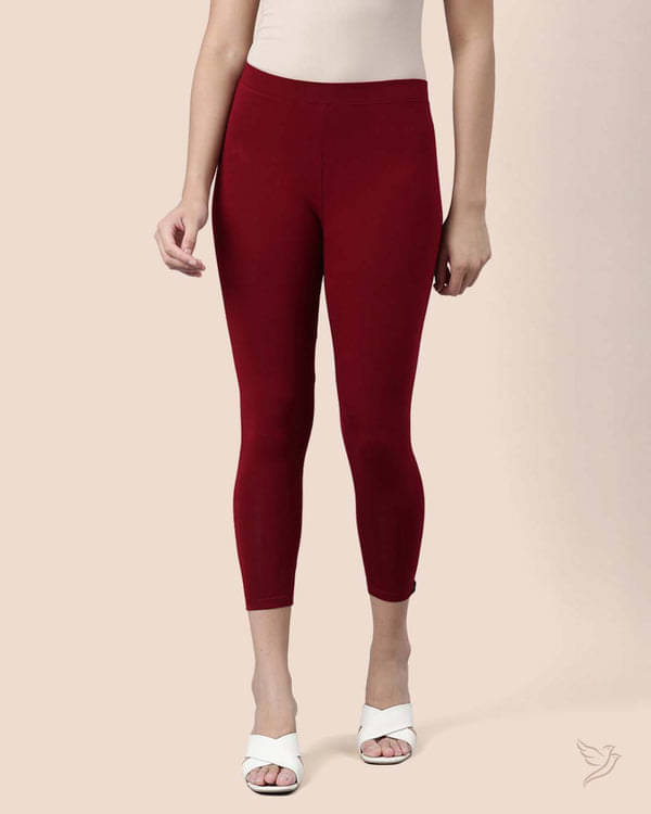     			Twin Birds - Red Viscose Women's Leggings ( Pack of 1 )