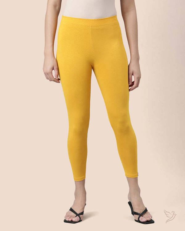     			Twin Birds - Yellow Viscose Women's Leggings ( Pack of 1 )