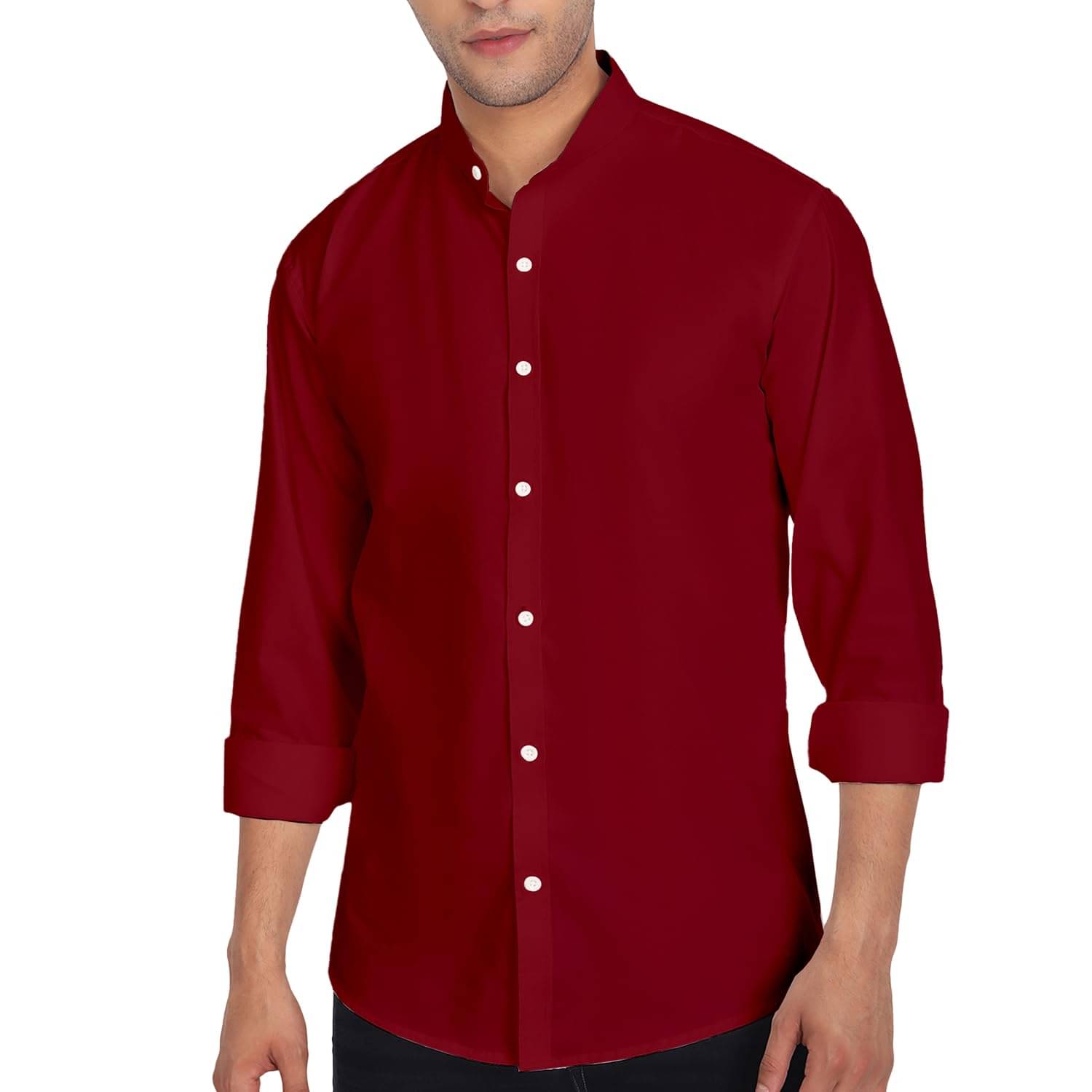     			UNI VIBE Cotton Blend Slim Fit Solids Full Sleeves Men's Casual Shirt - Maroon ( Pack of 1 )